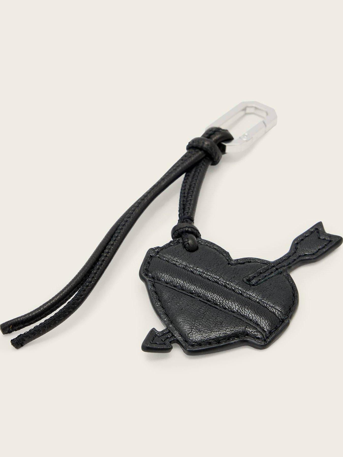 allsaints-heart-banner-keyring-black