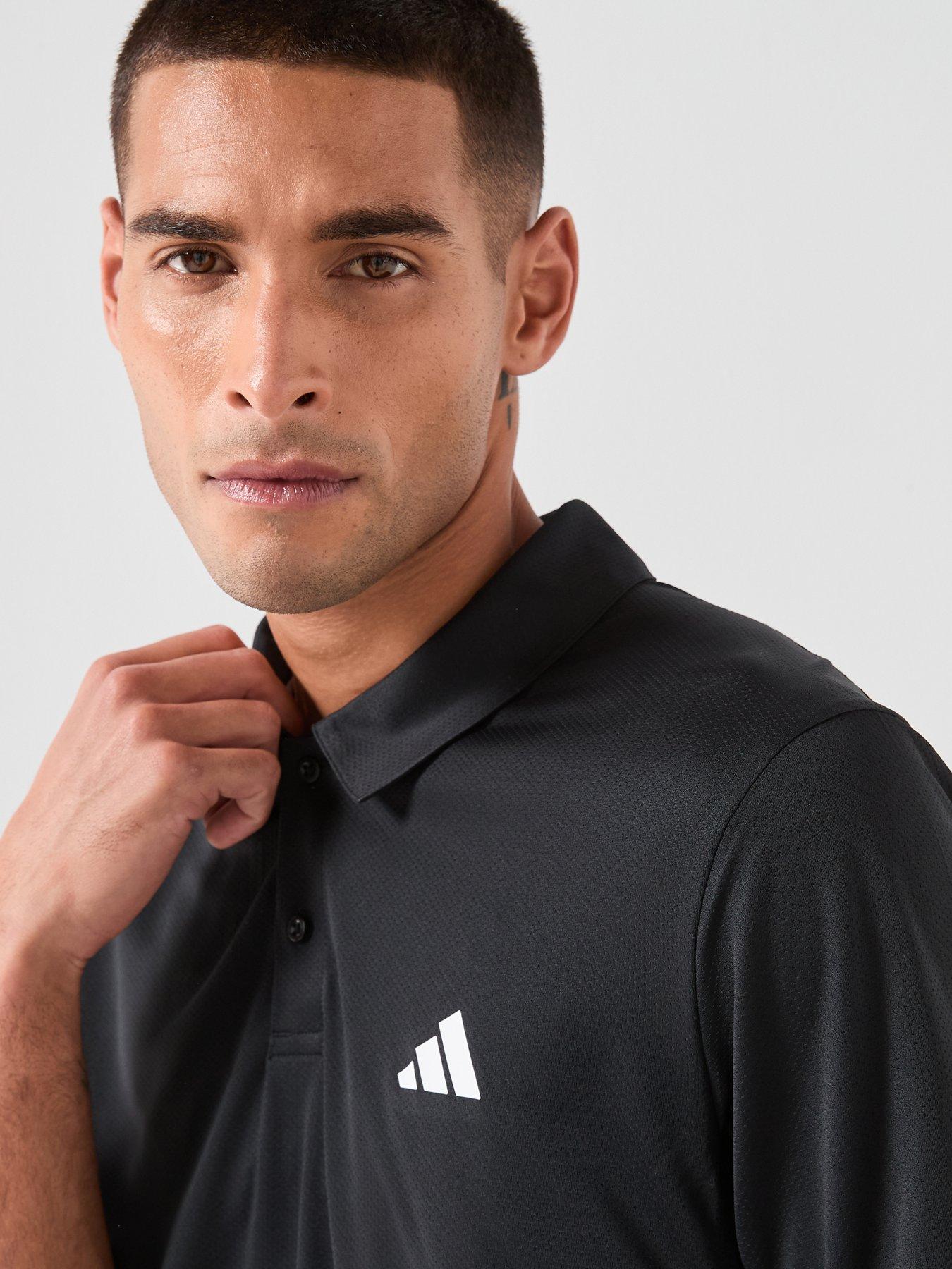 adidas-mens-training-workout-essentials-polo-shirt-blackoutfit