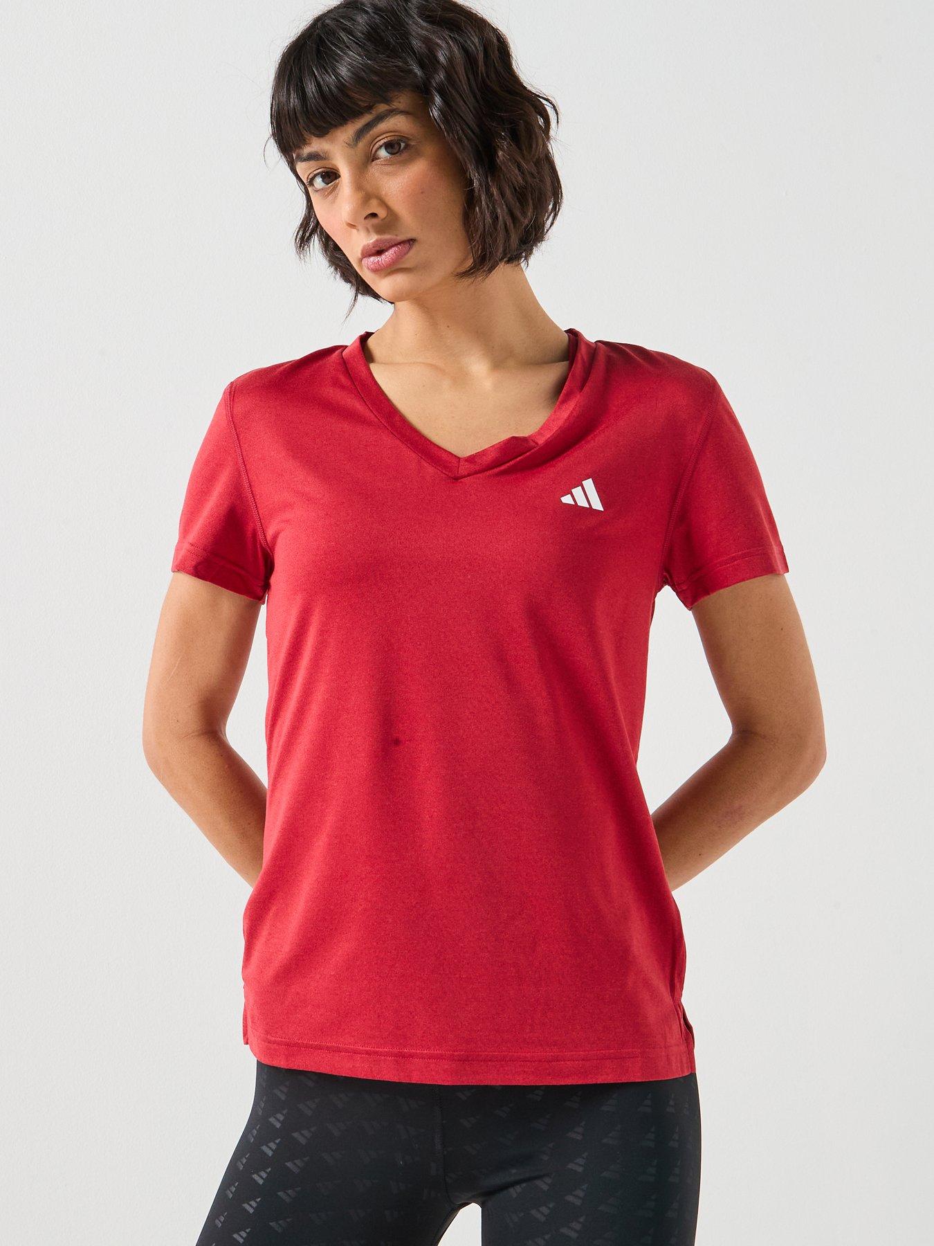 adidas-womens-training-workout-essentials-t-shirt-redfront
