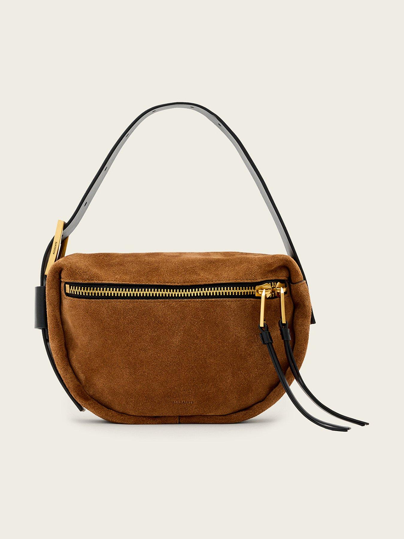 AllSaints Noemie Mini Suede Grab Bag - Brown
