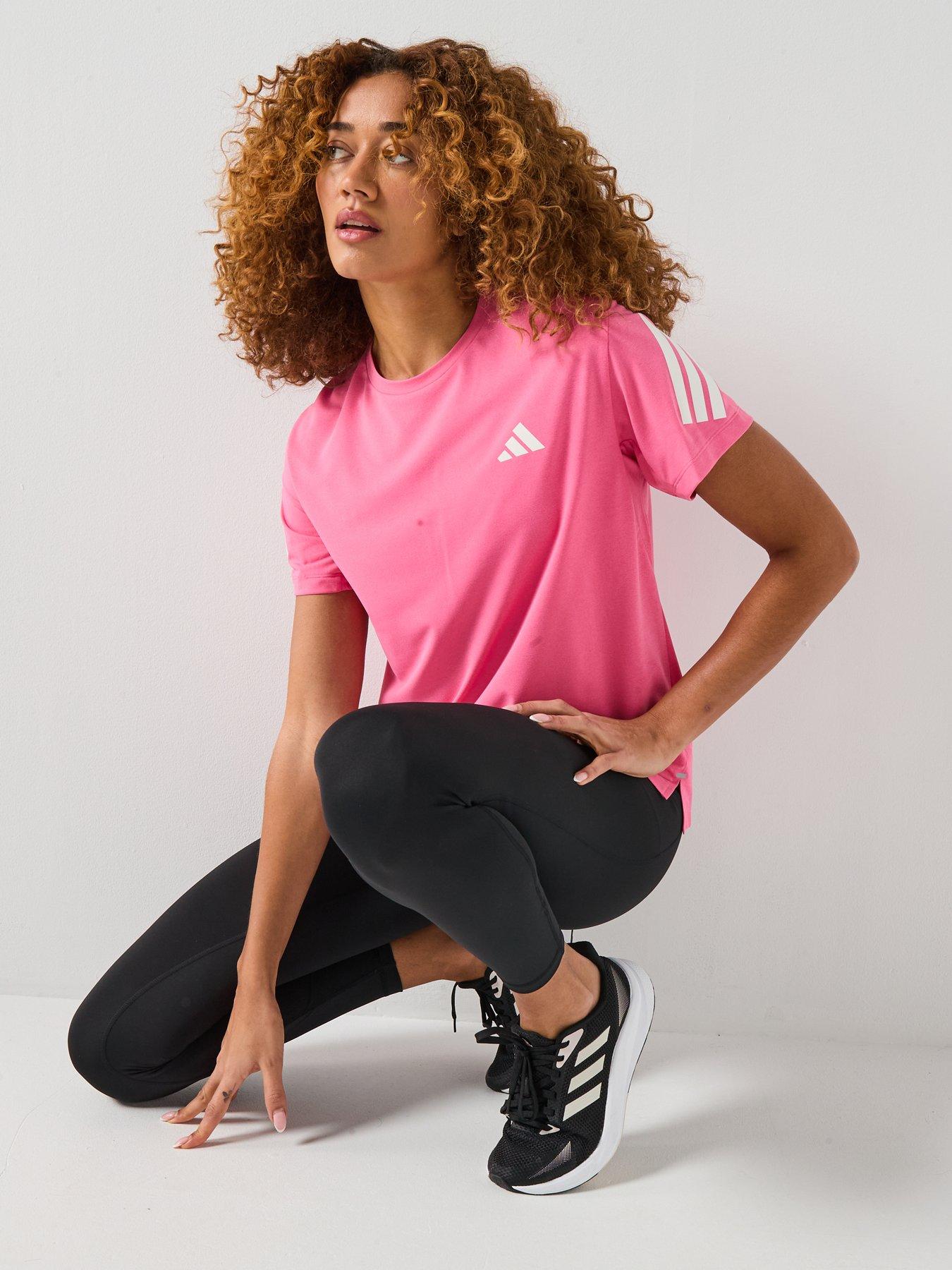 Image 4 of 5 of adidas Womens Running Adi365 Iconic Stripes T-shirt - Pink