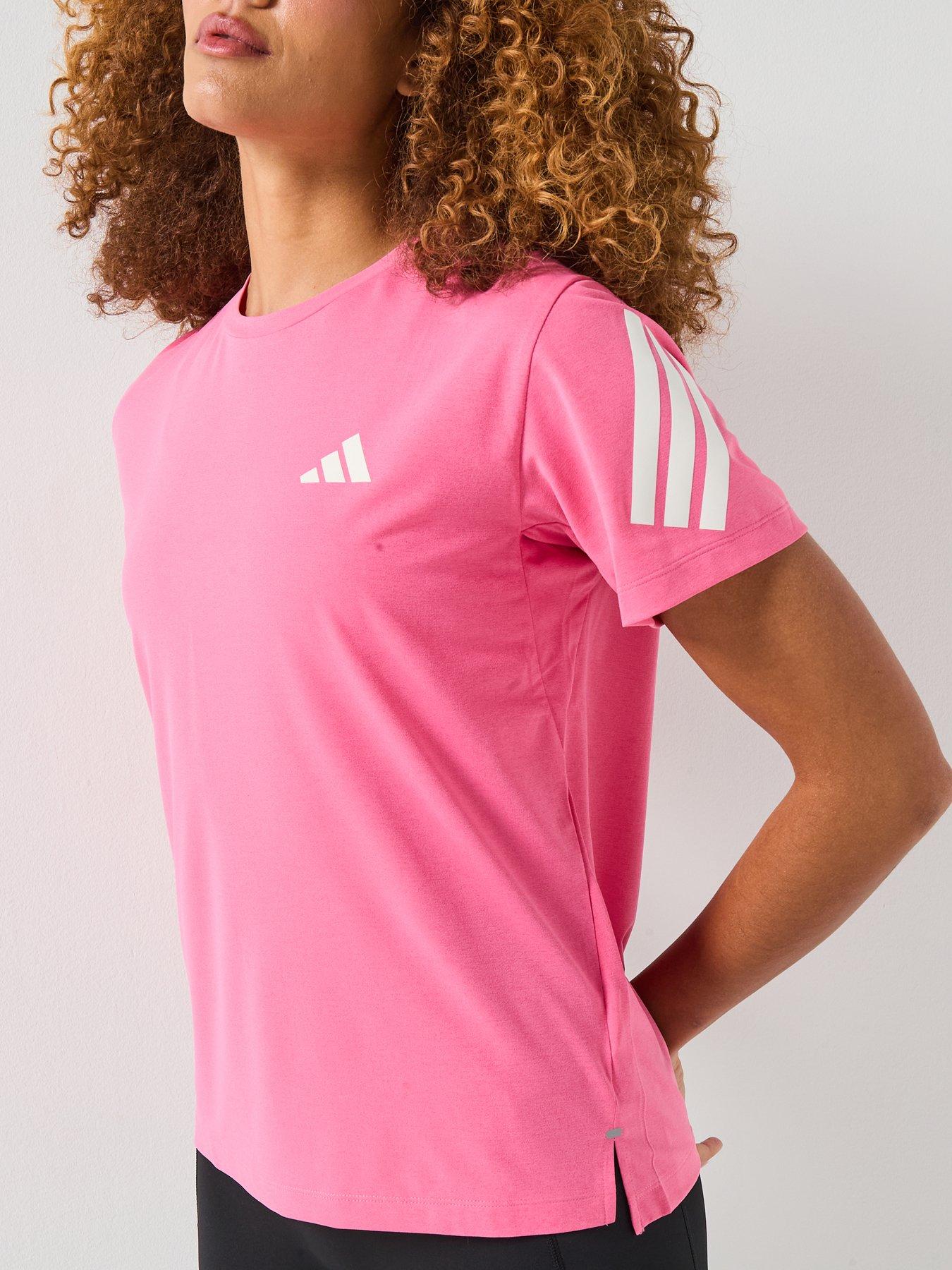 Image 5 of 5 of adidas Womens Running Adi365 Iconic Stripes T-shirt - Pink
