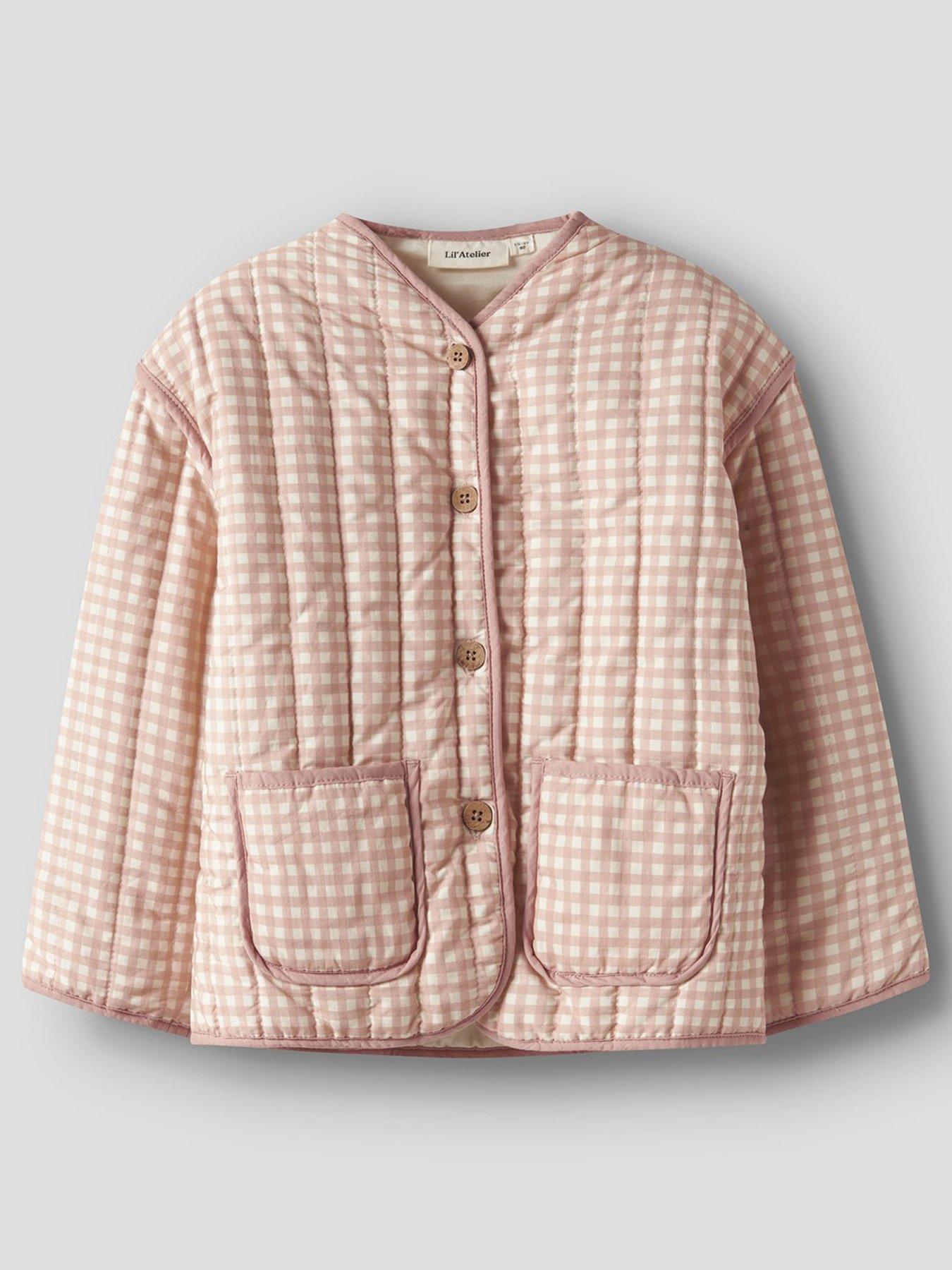 lil-atelier-mini-girls-sibling-gingham-quilted-jacket-pinkstillFront