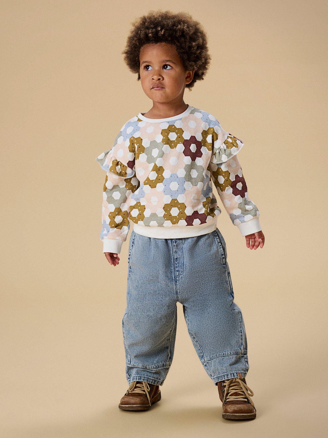 Image 1 of 6 of Lil Atelier Mini Girls Wide Leg Jeans - Blue