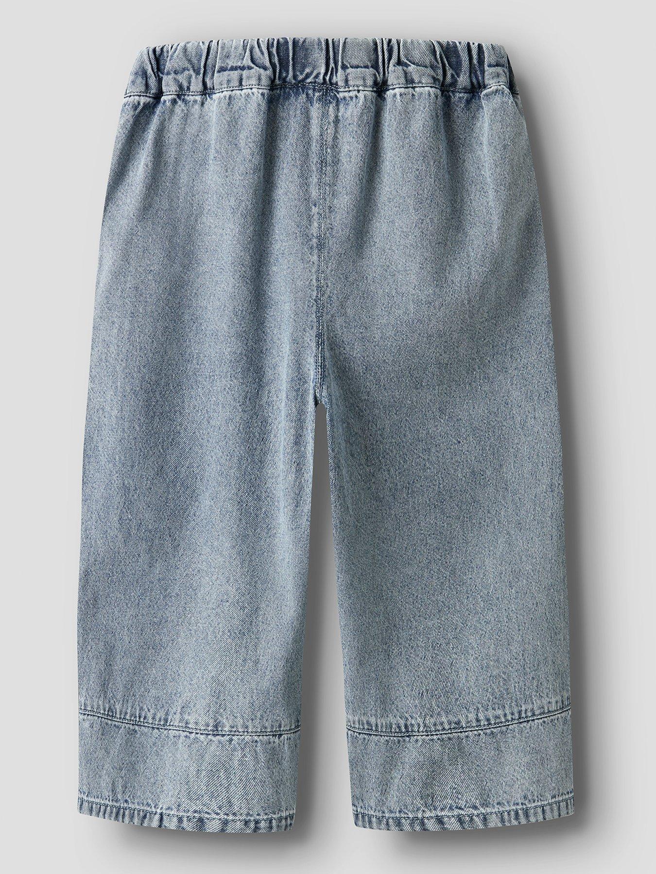 Image 3 of 6 of Lil Atelier Mini Girls Wide Leg Jeans - Blue