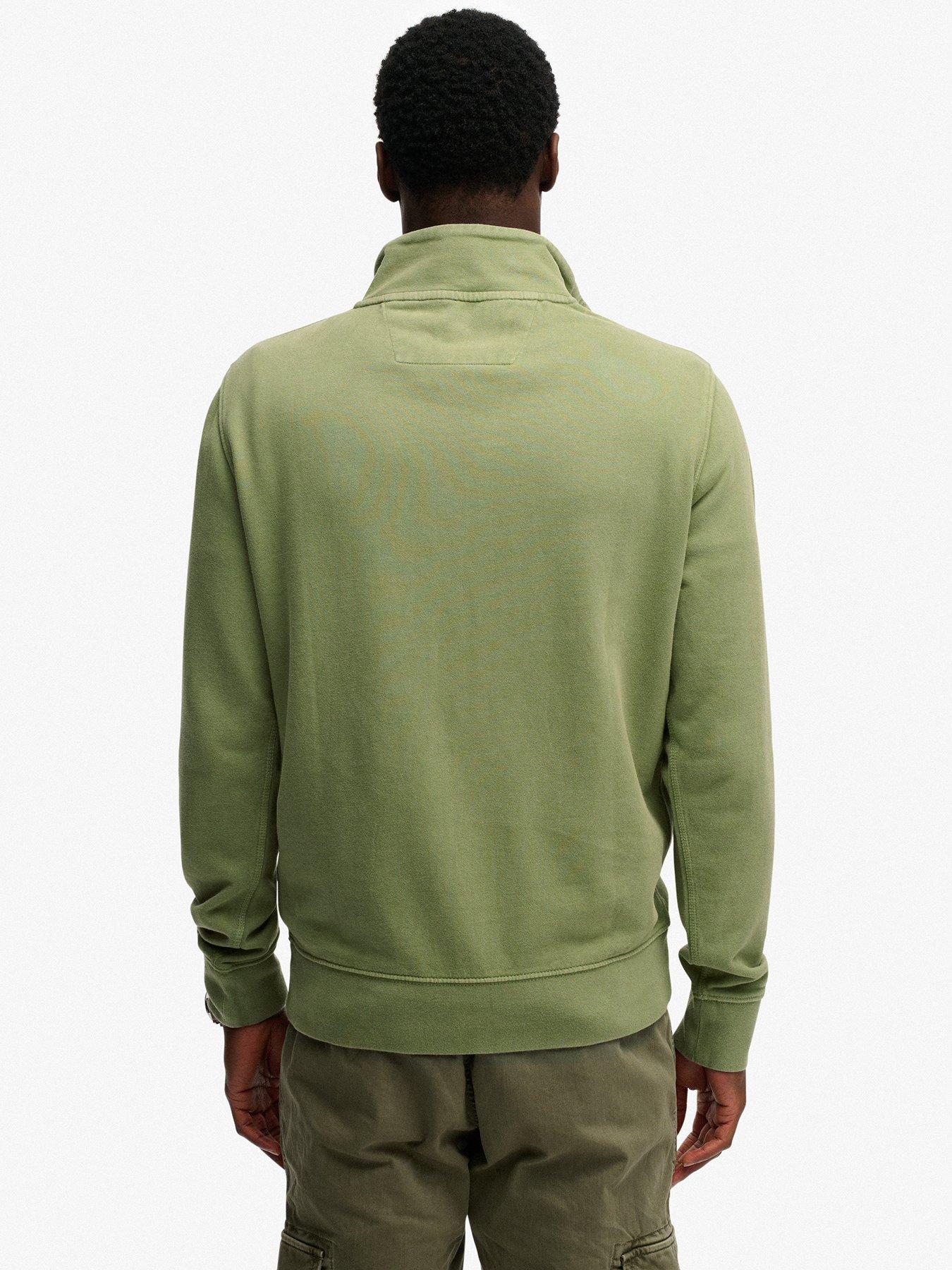 superdry-classic-essential-henley-14-zip-sweatshirt-greenstillFront