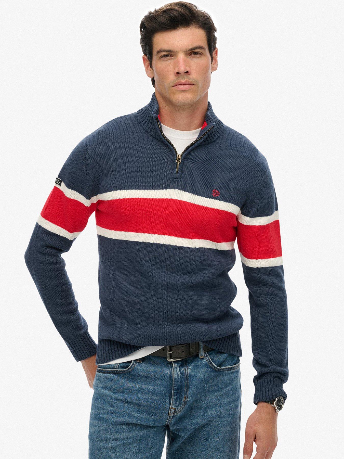 superdry-cotton-stripe-knitted-half-zip-jumper-navyfront