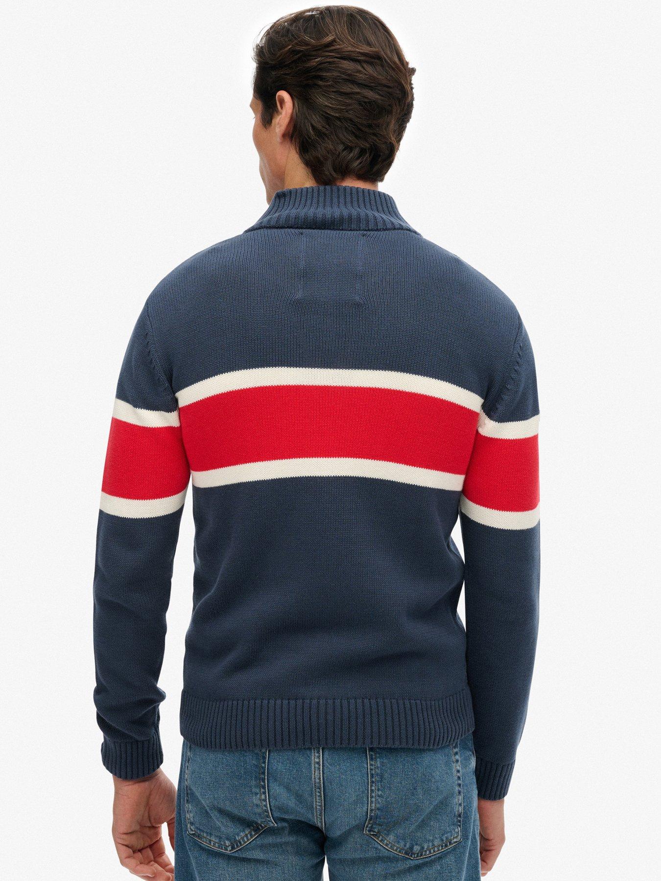 superdry-cotton-stripe-knitted-half-zip-jumper-navystillFront