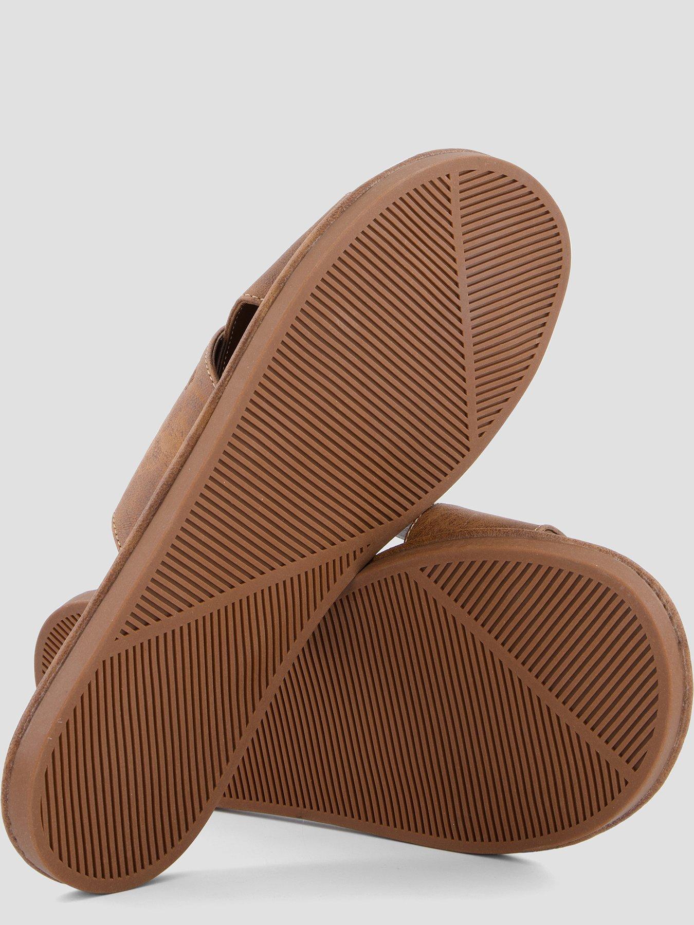 Image 4 of 7 of Superdry Vintage Cross Strap Slides - Brown