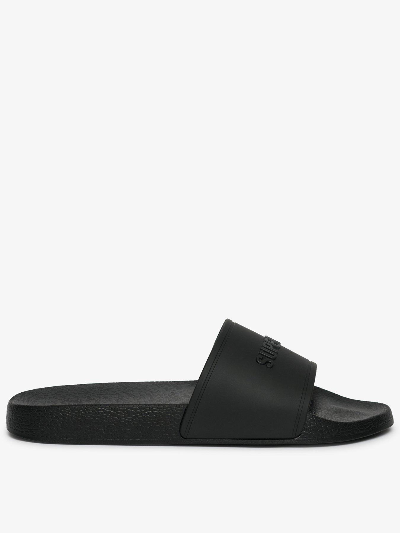 Superdry Premium Graphic Pool Slides - Black