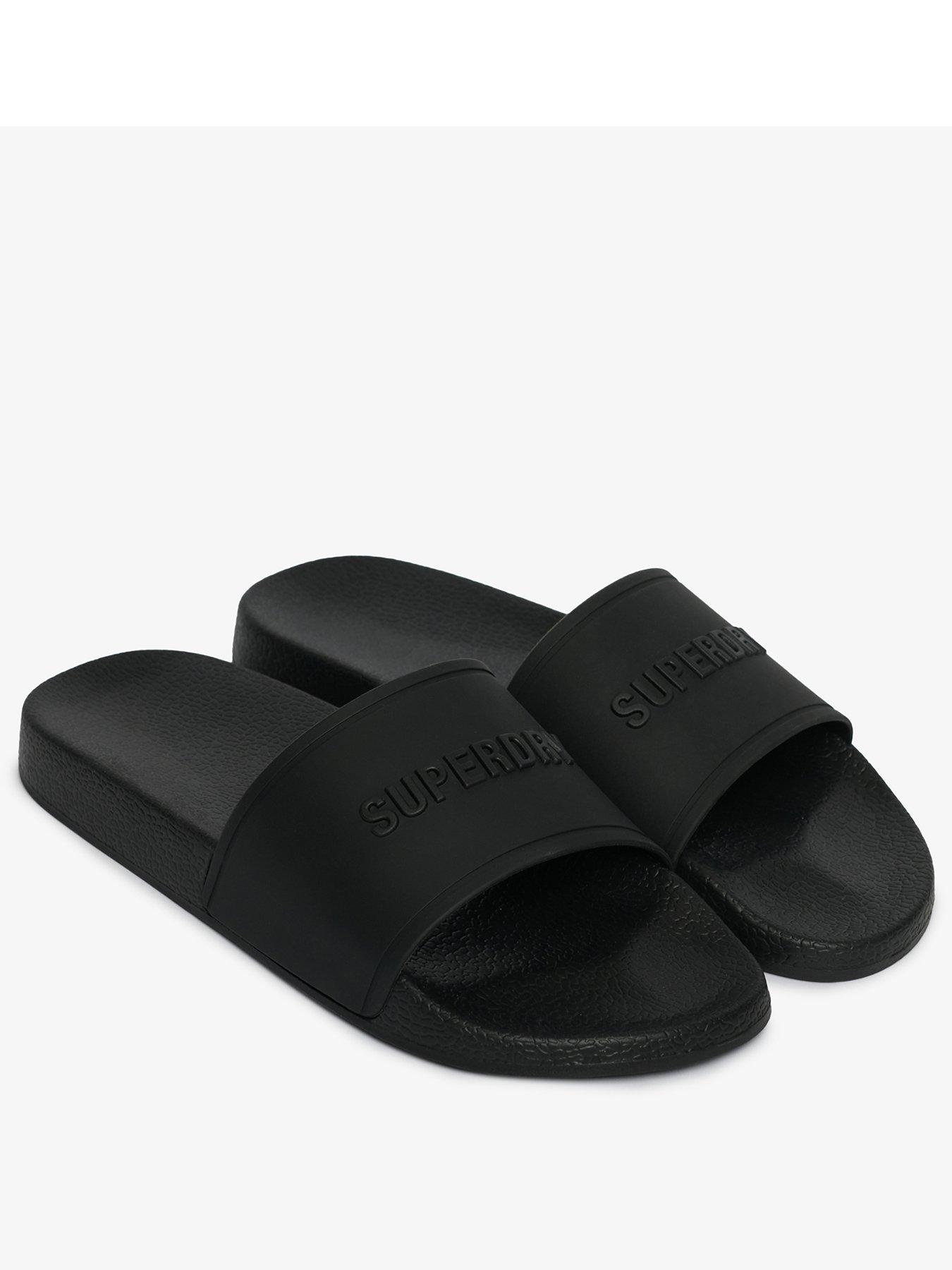Image 2 of 6 of Superdry Premium Graphic Pool Slides - Black