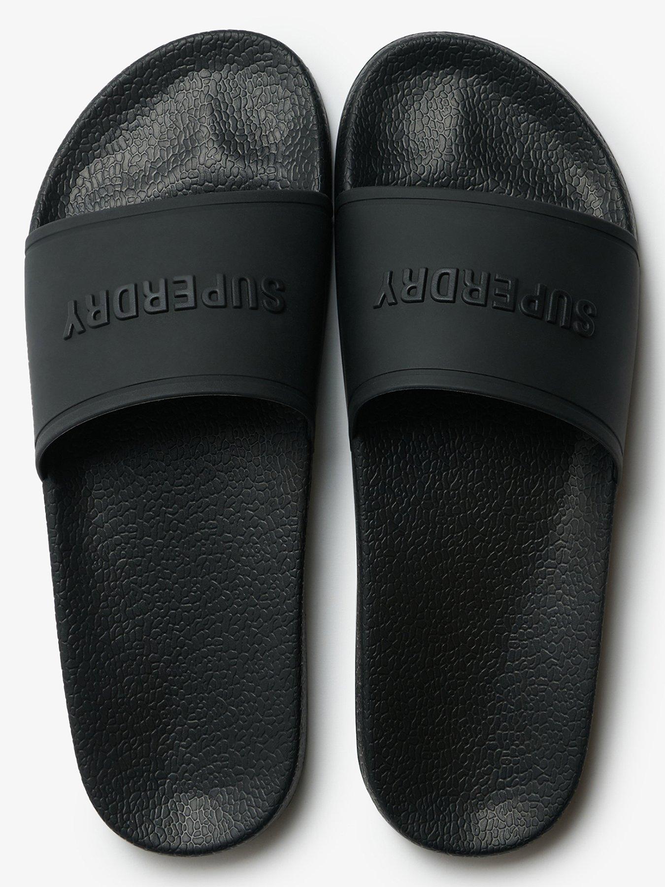 Image 4 of 6 of Superdry Premium Graphic Pool Slides - Black