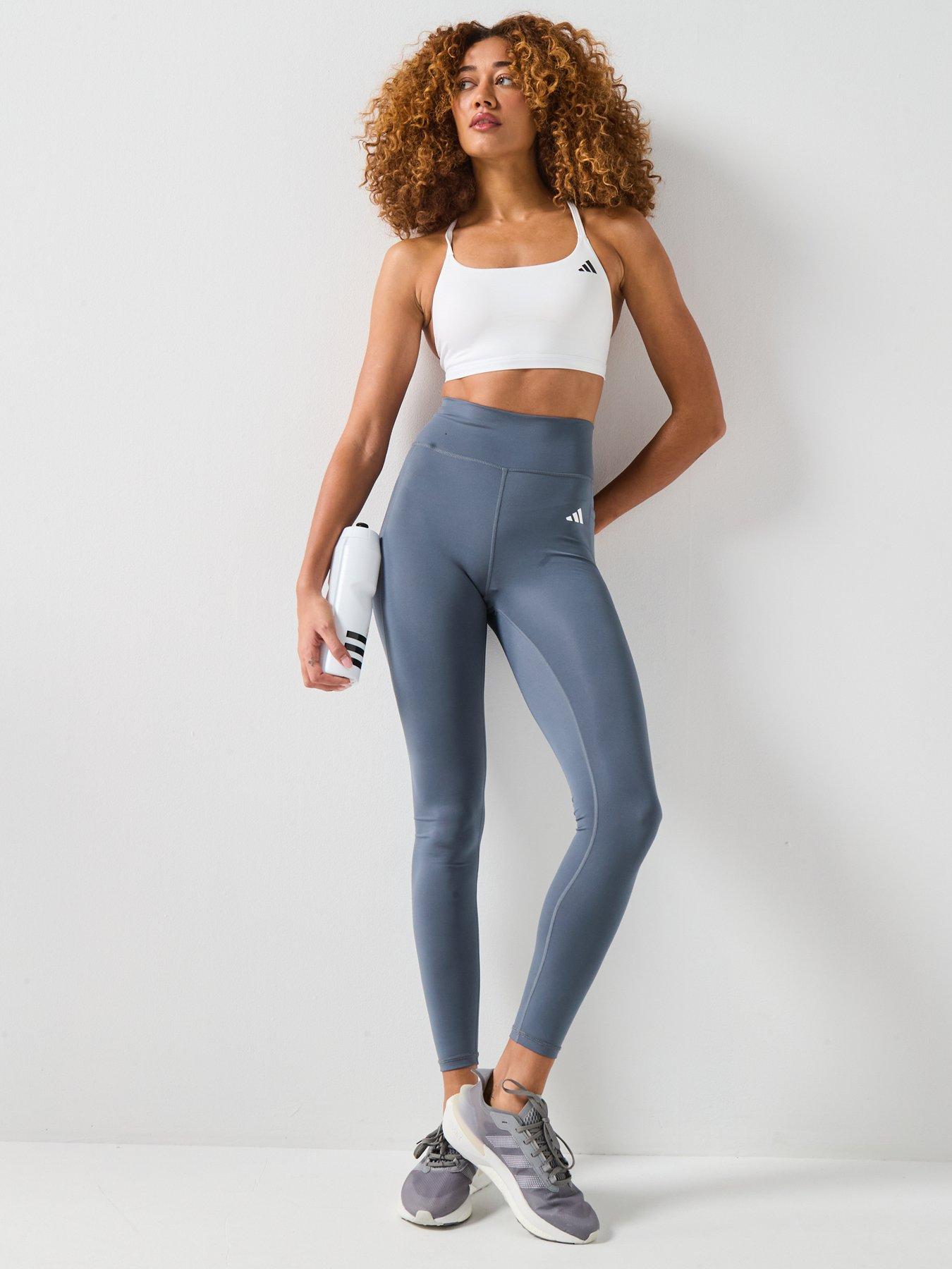 Image 3 of 6 of adidas Womens Training Workout Essentials Tights - Grey