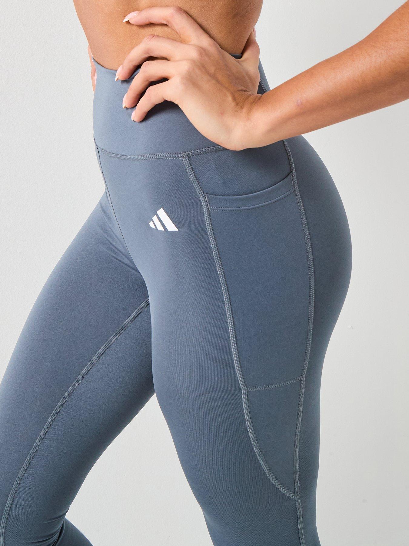 Image 4 of 6 of adidas Womens Training Workout Essentials Tights - Grey
