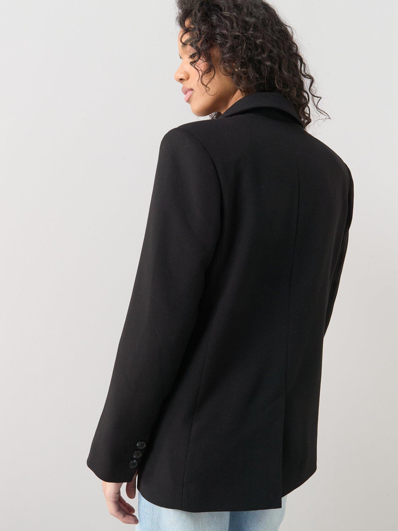 Image 2 of 6 of The Very Collection Structured Double Breasted Blazer - Black