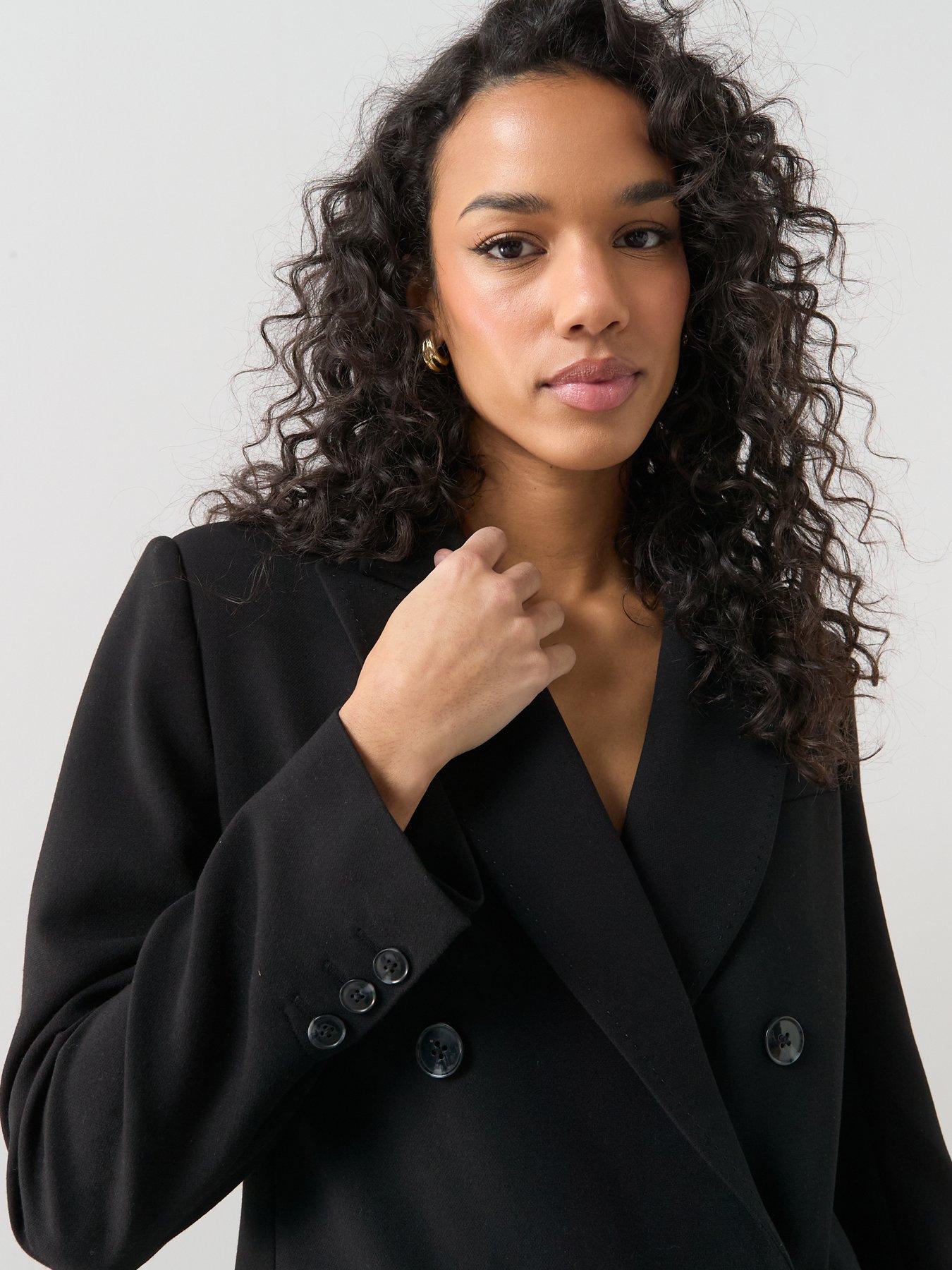 Image 5 of 6 of The Very Collection Structured Double Breasted Blazer - Black