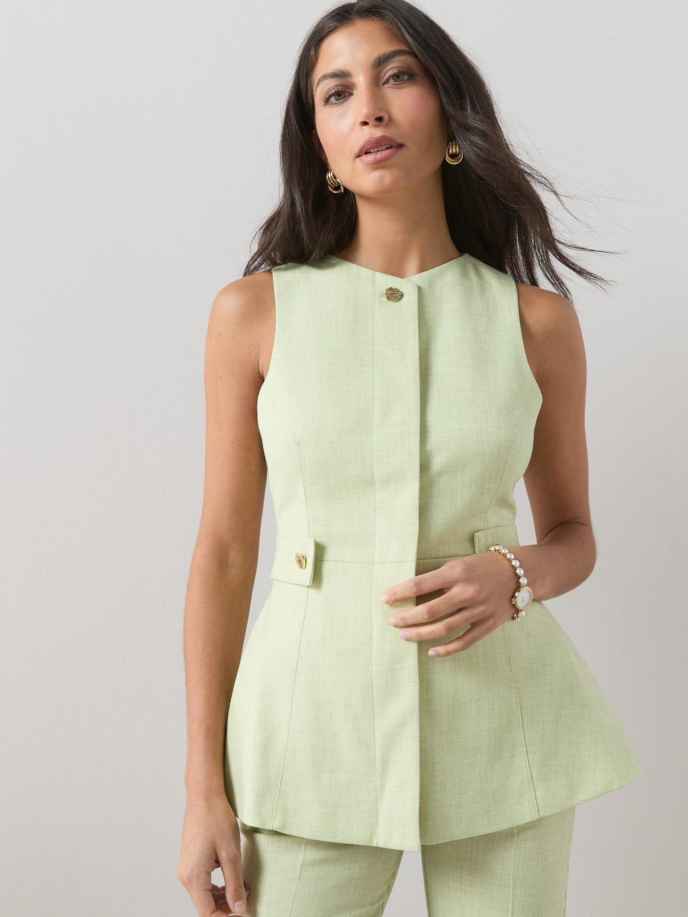 the-very-collection-peplum-waistcoat-co-ord-green