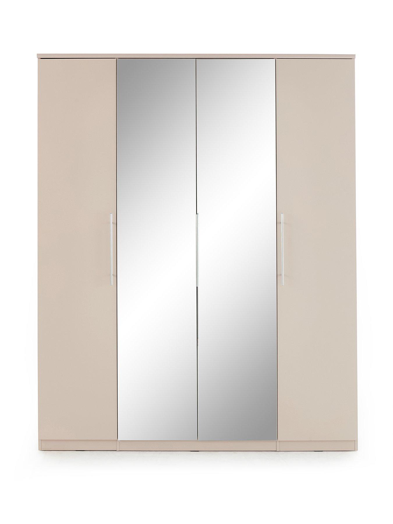 Image 2 of 7 of Very Home Prague 4 Door Wardrobe With Mirror