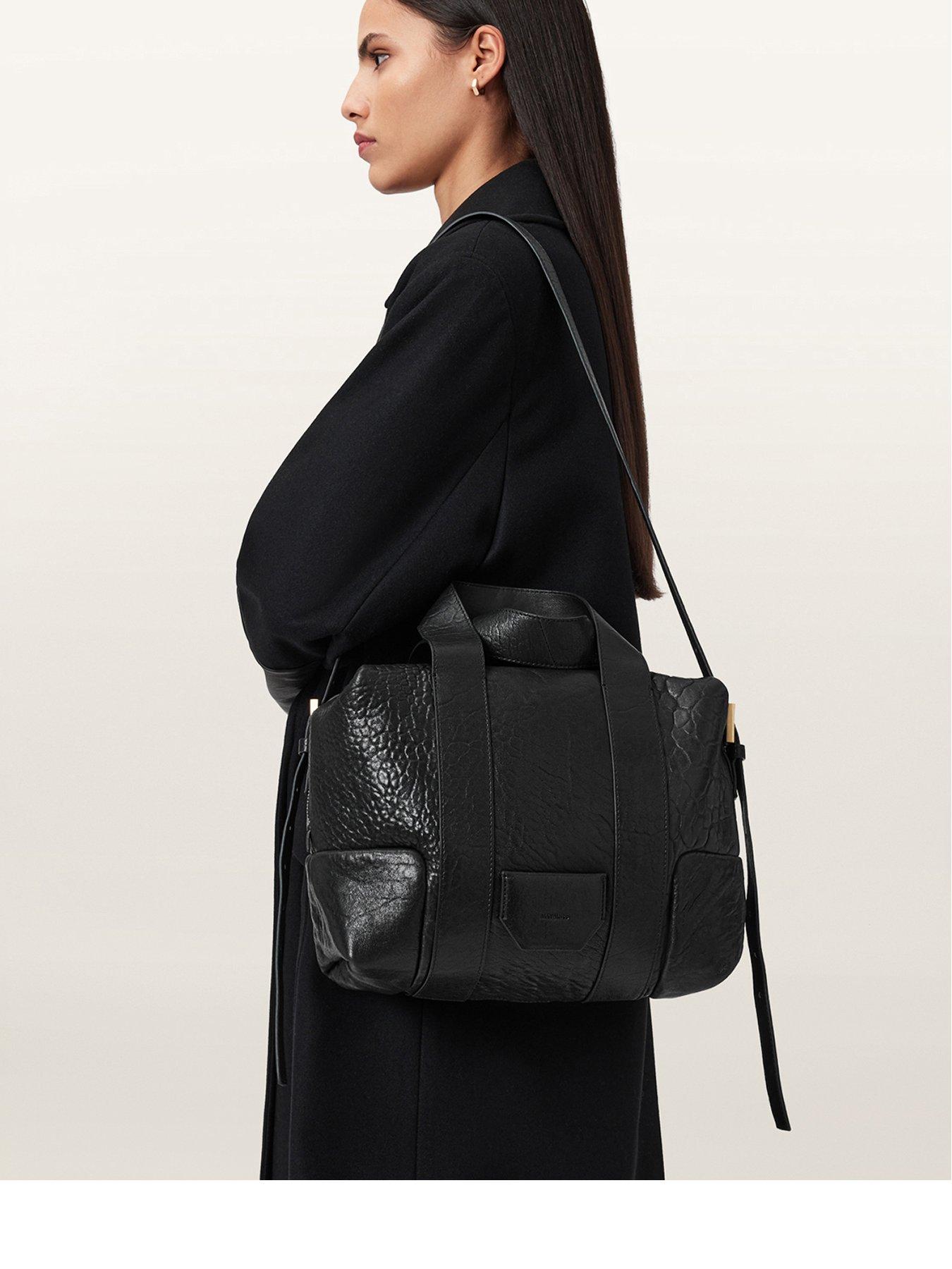 Image 1 of 5 of AllSaints Ares Grain Shoulder Bag - Black