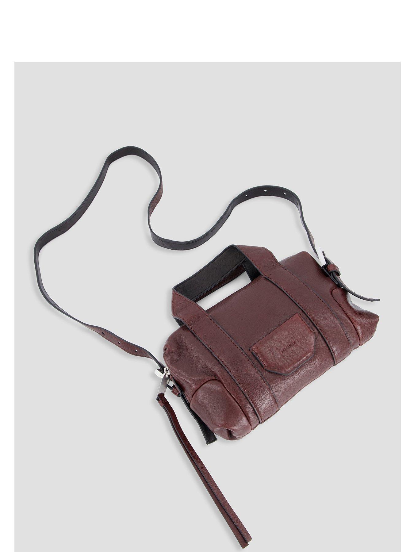 Image 2 of 4 of AllSaints Ares Grain Compact Crossbody Bag - Brown