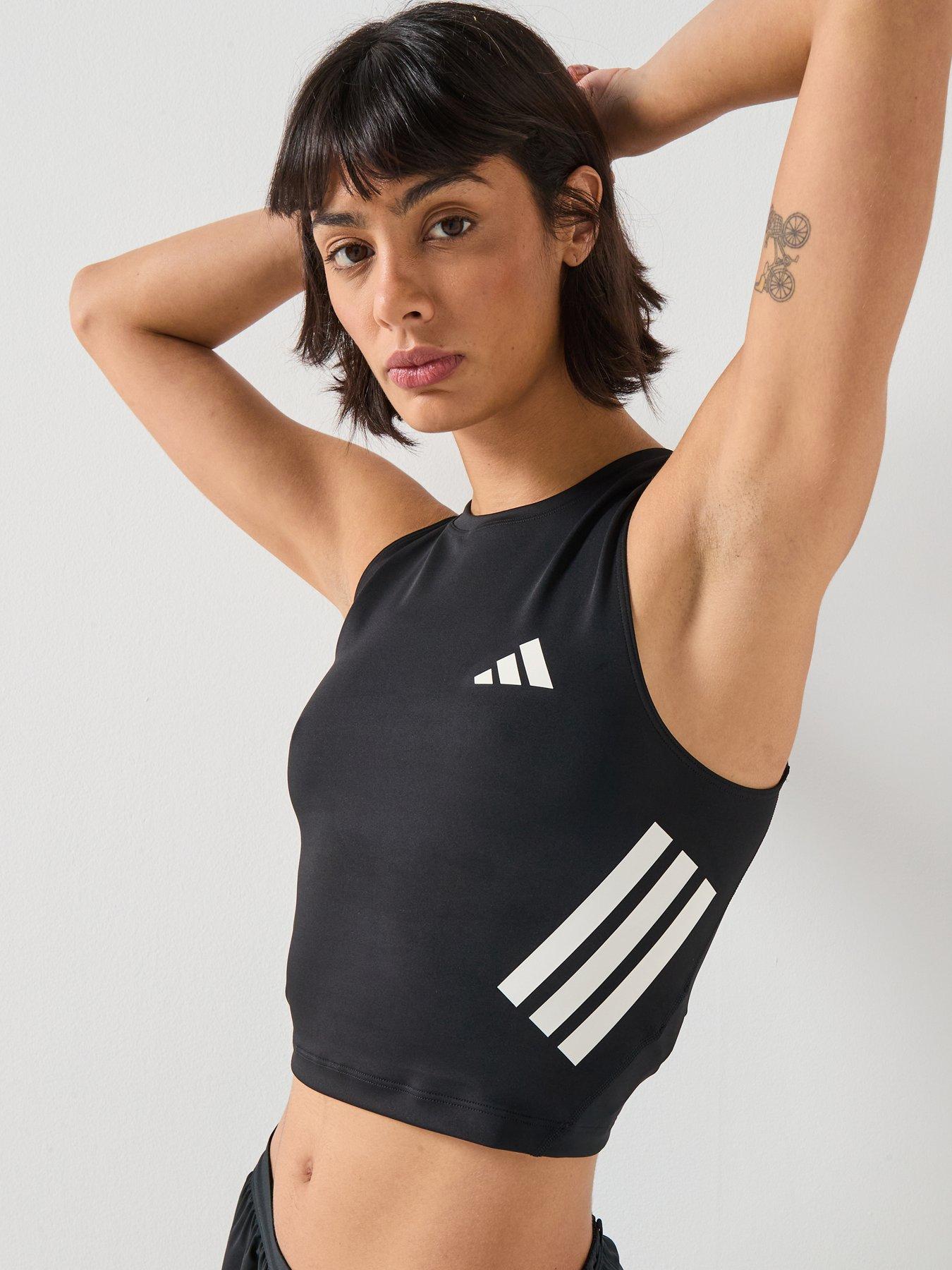 adidas Womens Running Adi365 Iconic Stripes Tank - Black