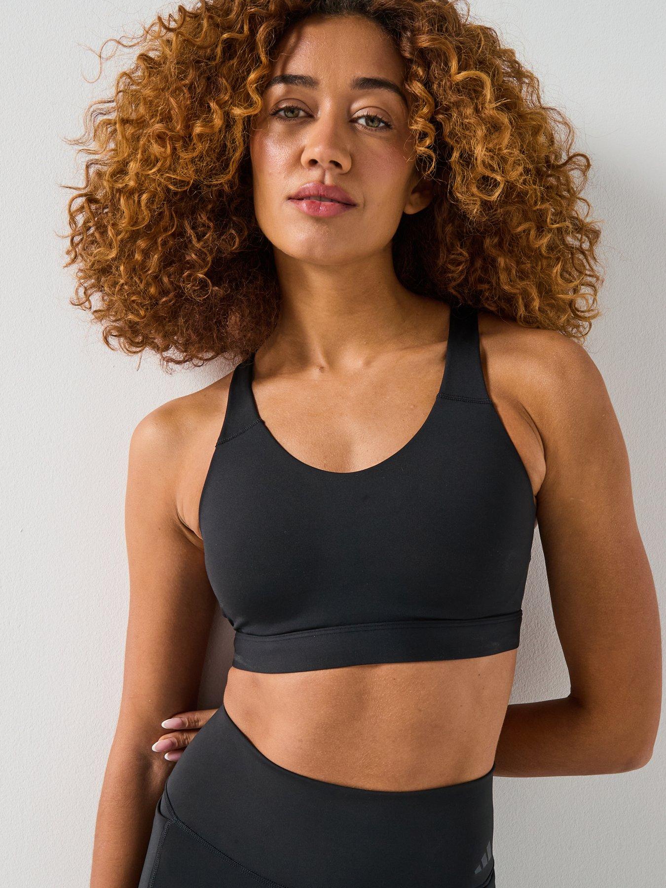 Image 1 of 6 of adidas Womens Training Workout Essentials High Support Bra - Black