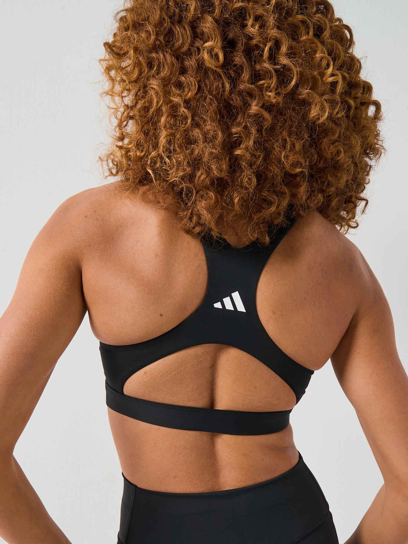 Image 2 of 6 of adidas Womens Training Workout Essentials High Support Bra - Black