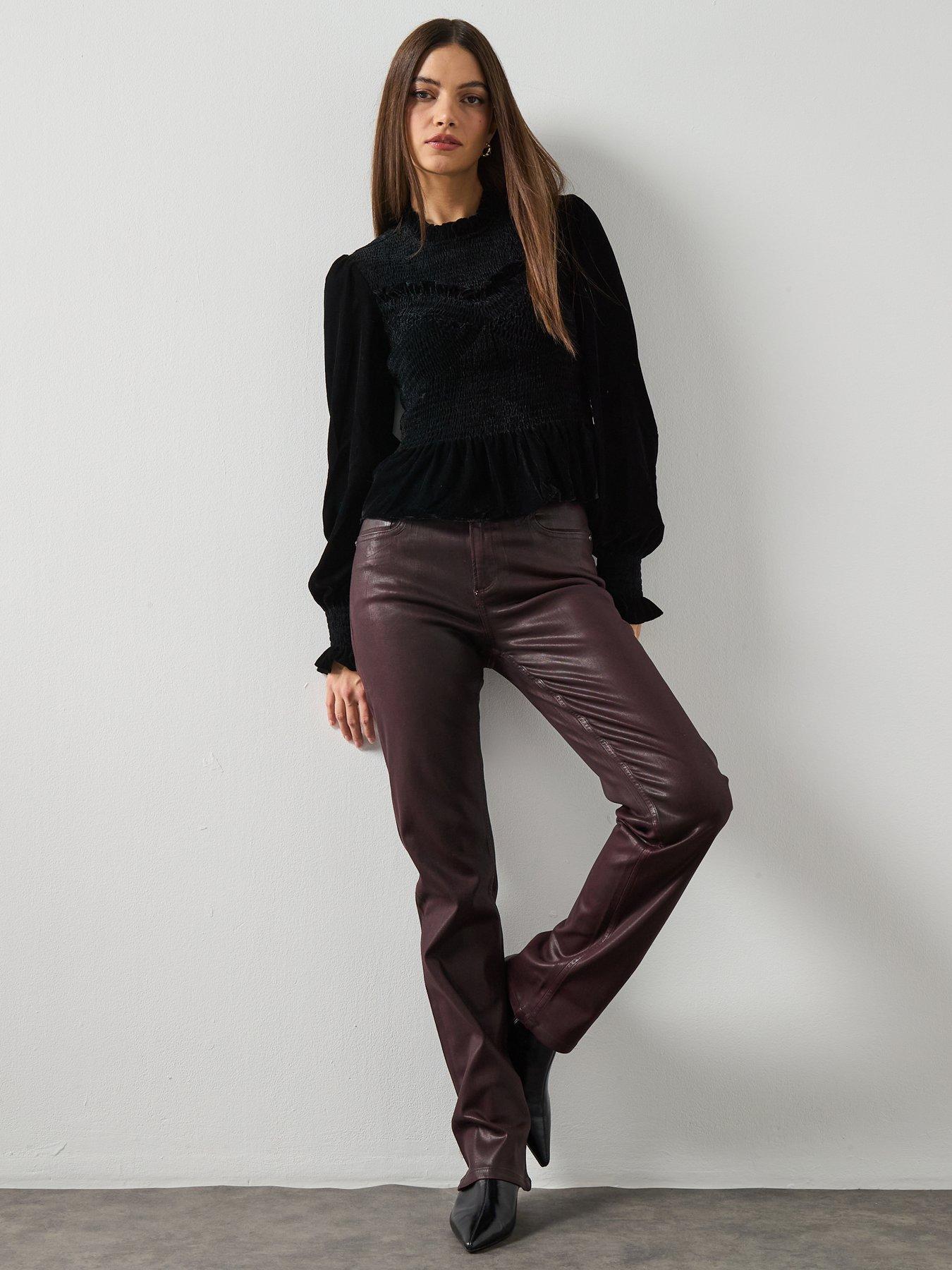 Image 3 of 6 of AllSaints Juno Shirred Top - Black