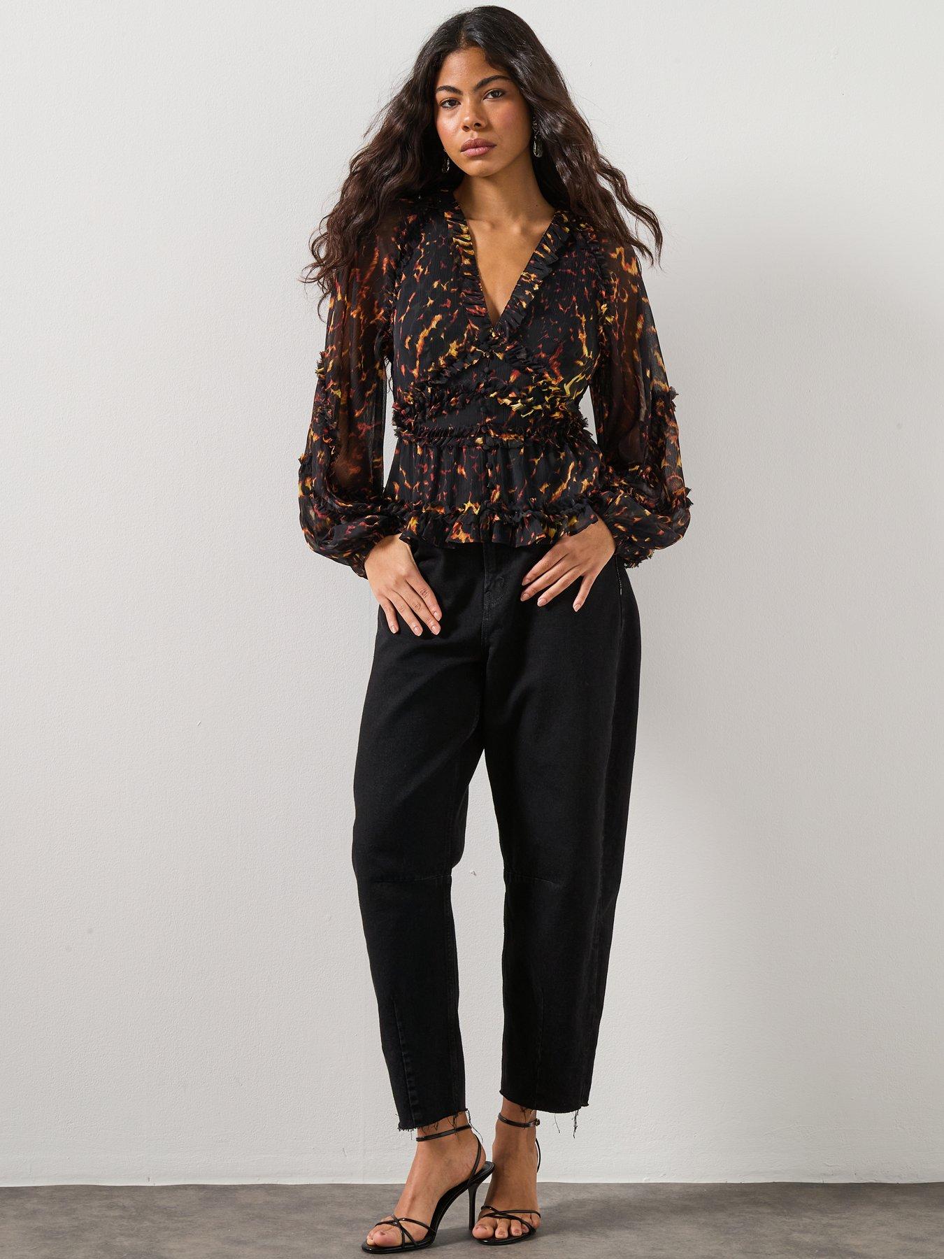 allsaints-silvie-ruffled-top-brownback