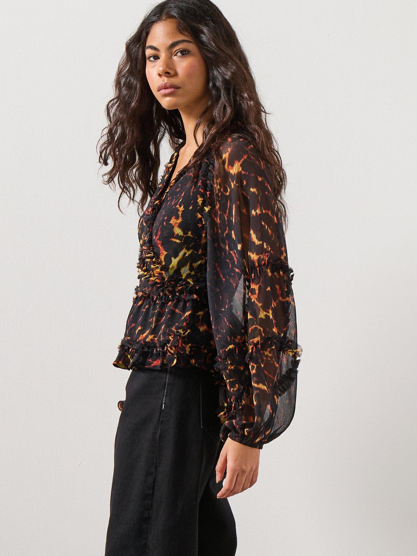 allsaints-silvie-ruffled-top-browndetail