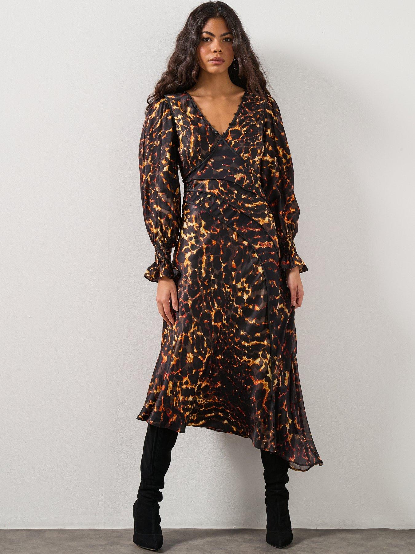 allsaints-dannie-dress-brownfront