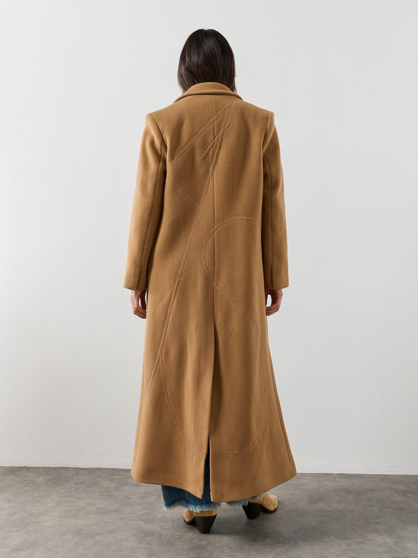Image 2 of 6 of AllSaints Nellie Coat - Brown