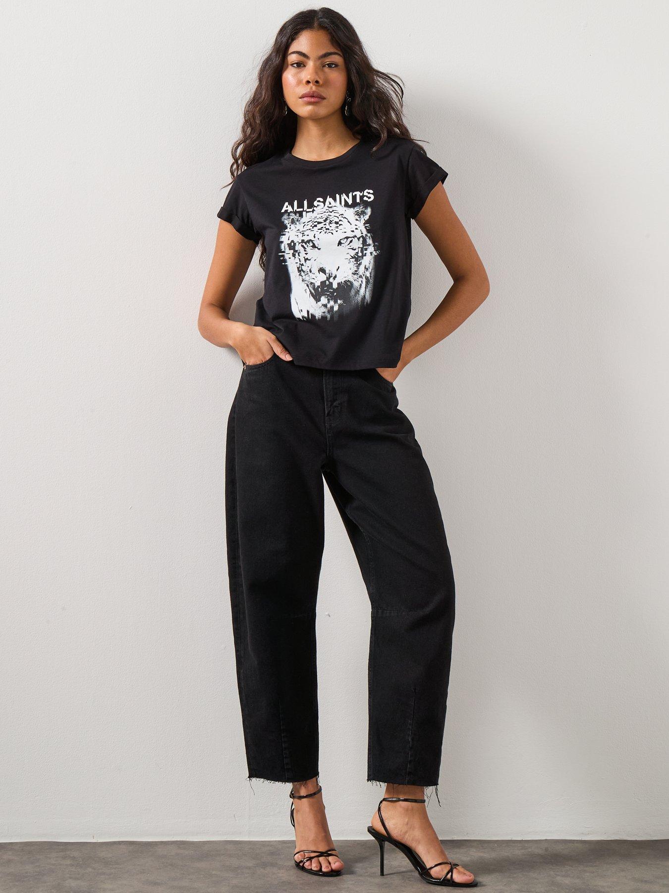 Image 3 of 6 of AllSaints Static Anna T-Shirt - Black