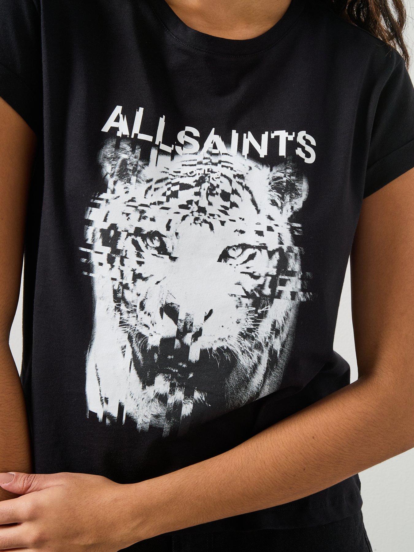 Image 4 of 6 of AllSaints Static Anna T-Shirt - Black