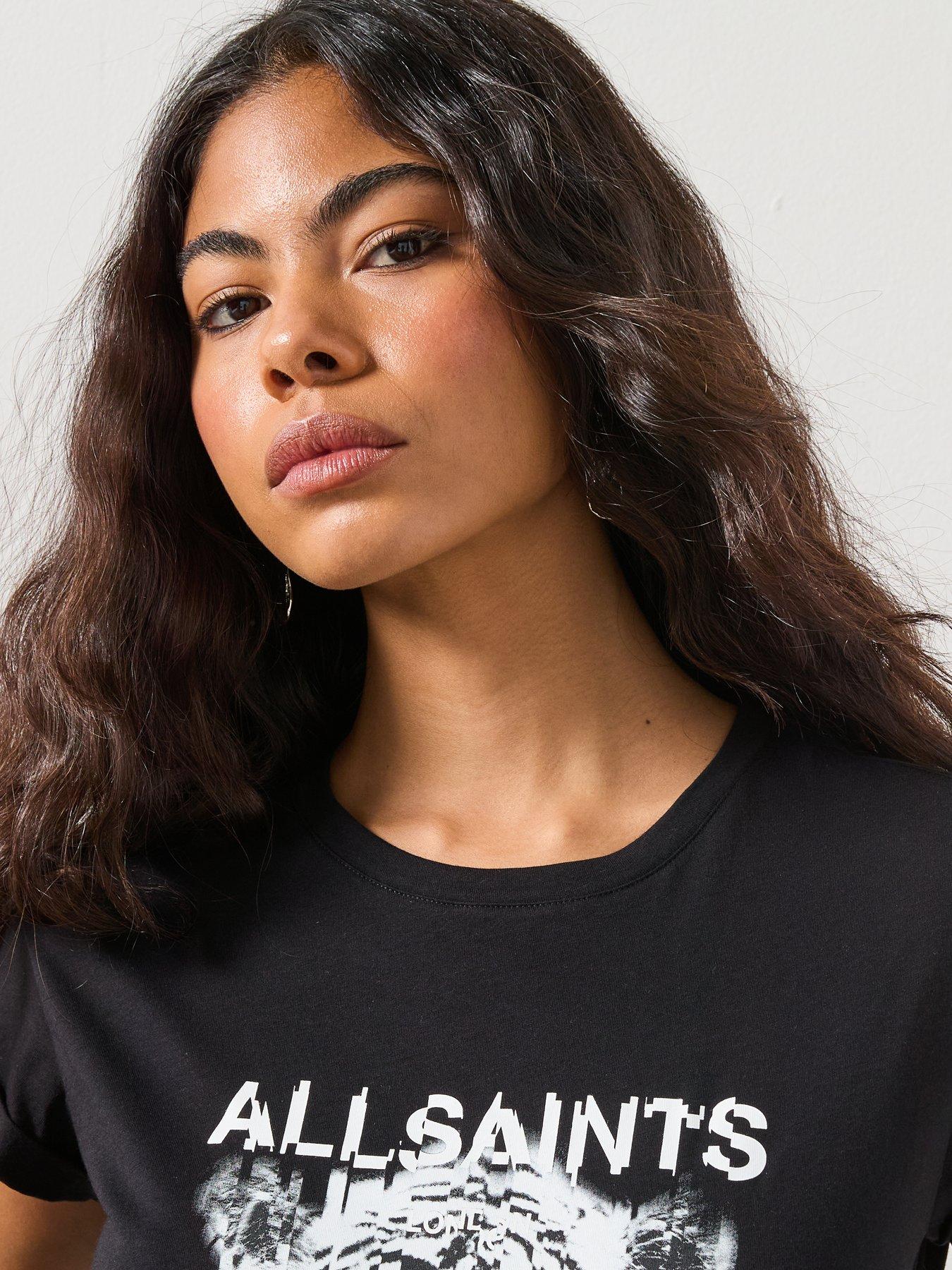 Image 6 of 6 of AllSaints Static Anna T-Shirt - Black