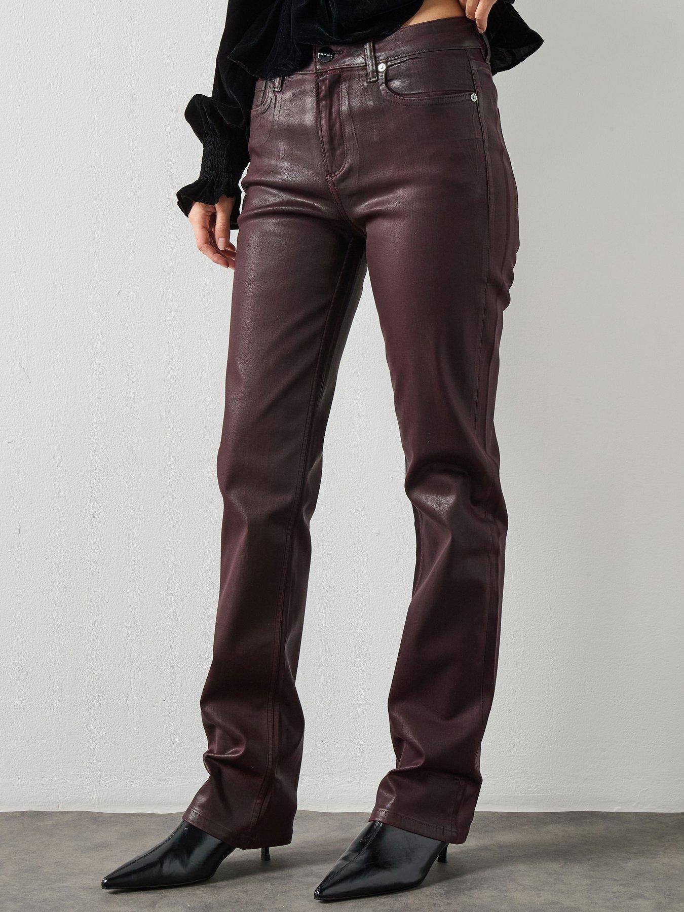 allsaints-haldan-coated-jean-burgundy-red