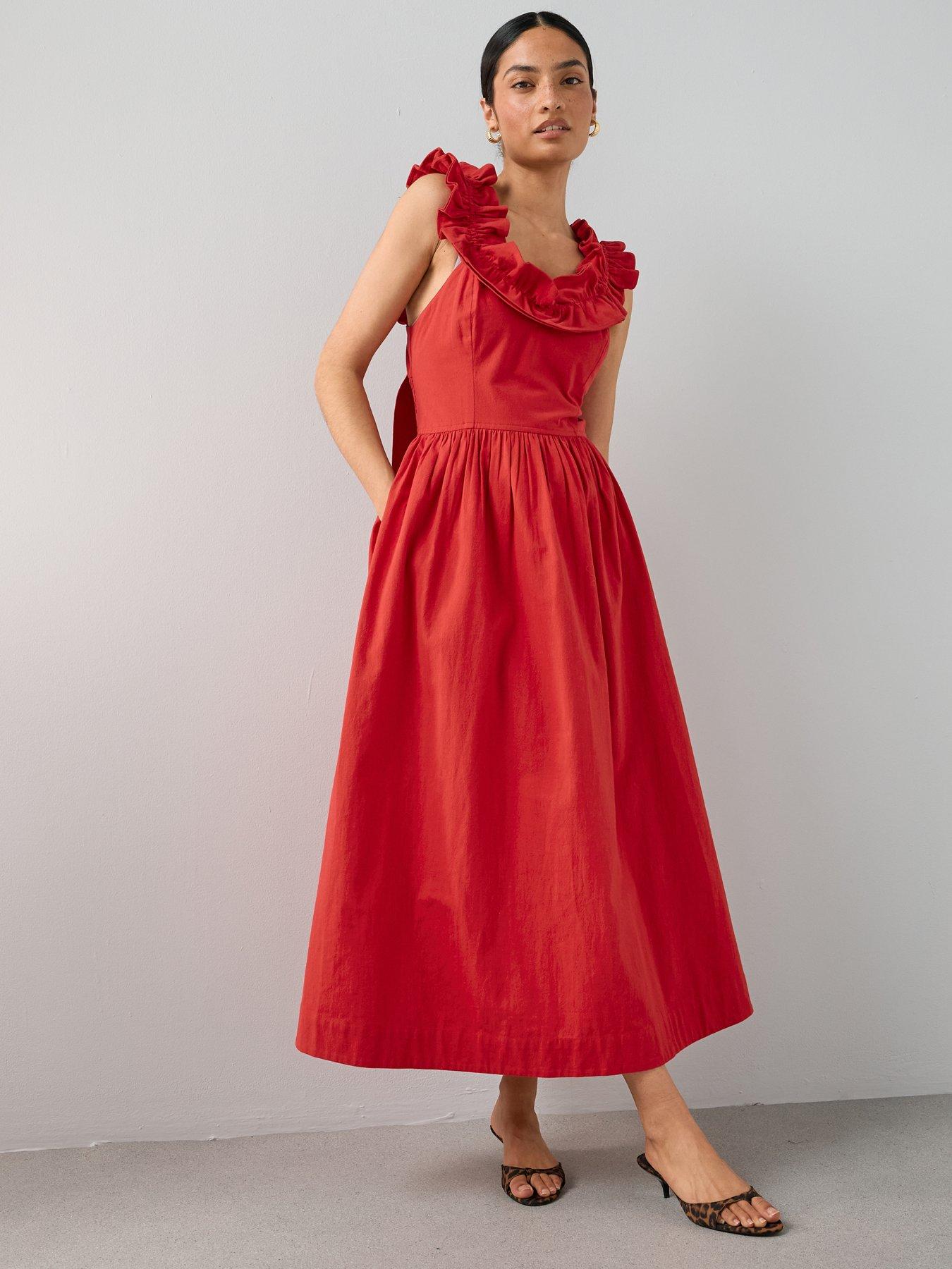 The Very Collection Ruffle Strap Detail Midaxi Dress
