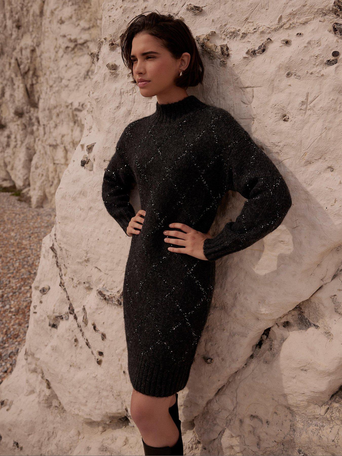 mint-velvet-sequin-argyll-dress-grey