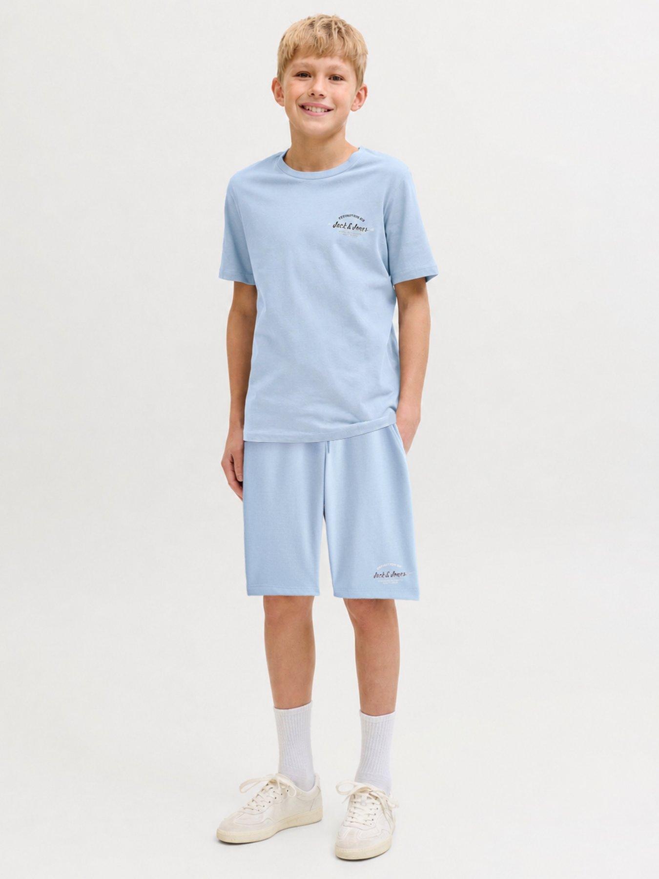 Jack & Jones Junior Boys Brandon T-Shirt  &  Shorts Set - Celestial Blue