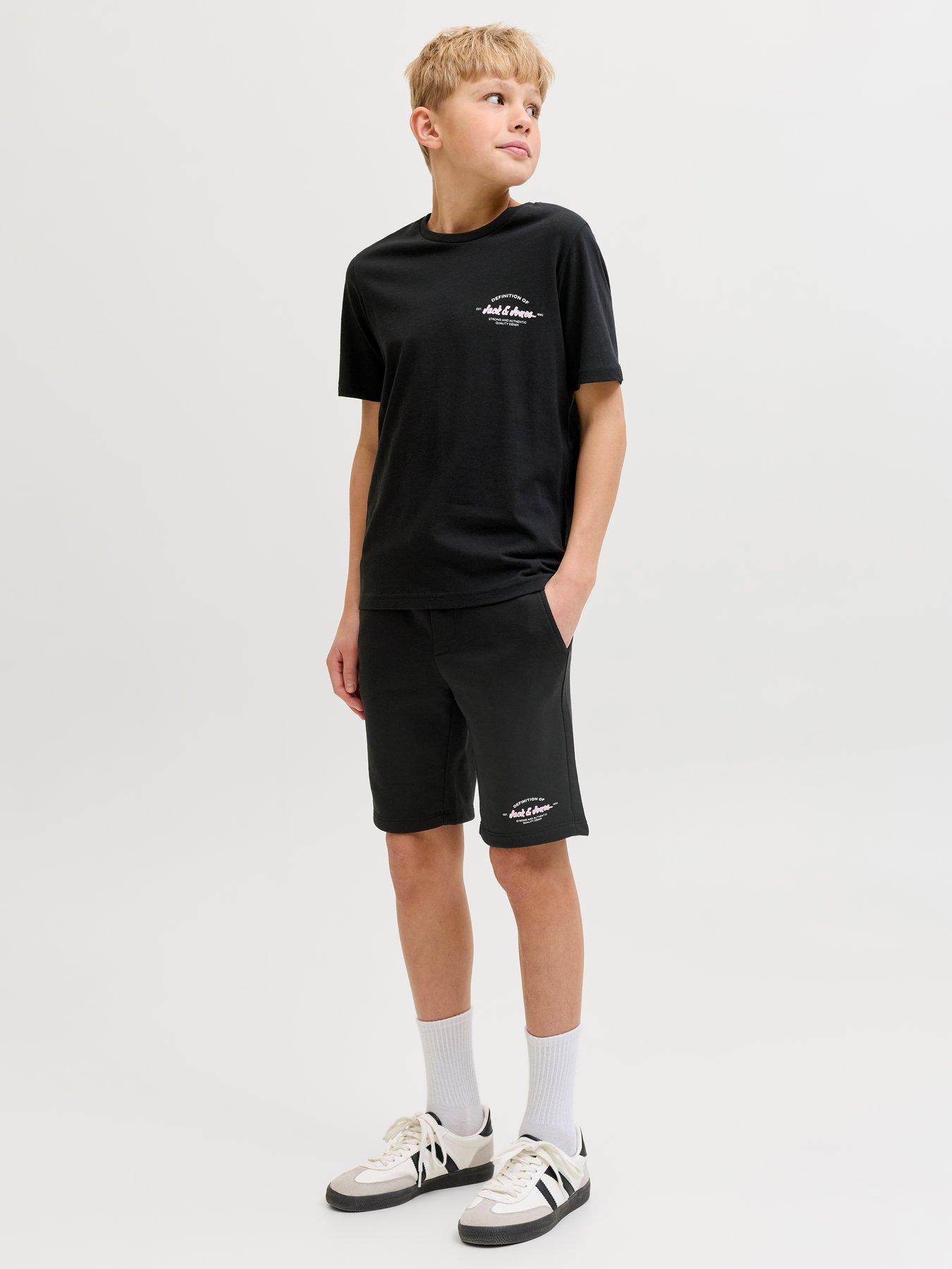 Jack & Jones Junior Boys Brandon T-Shirt & Shorts Set - Black
