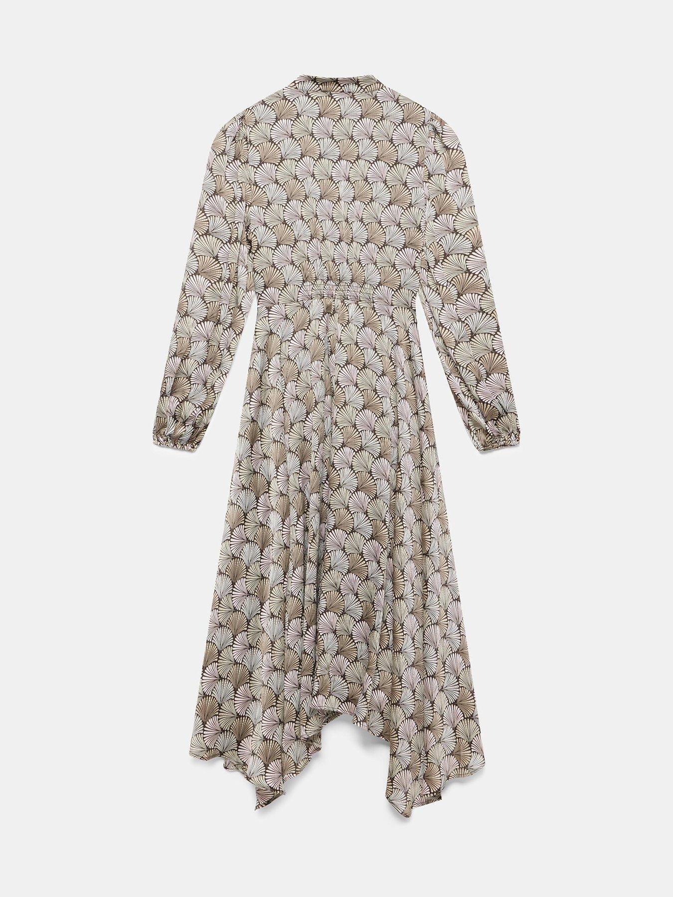 Image 6 of 6 of Mint Velvet Grey Geo Print Dress - Cream