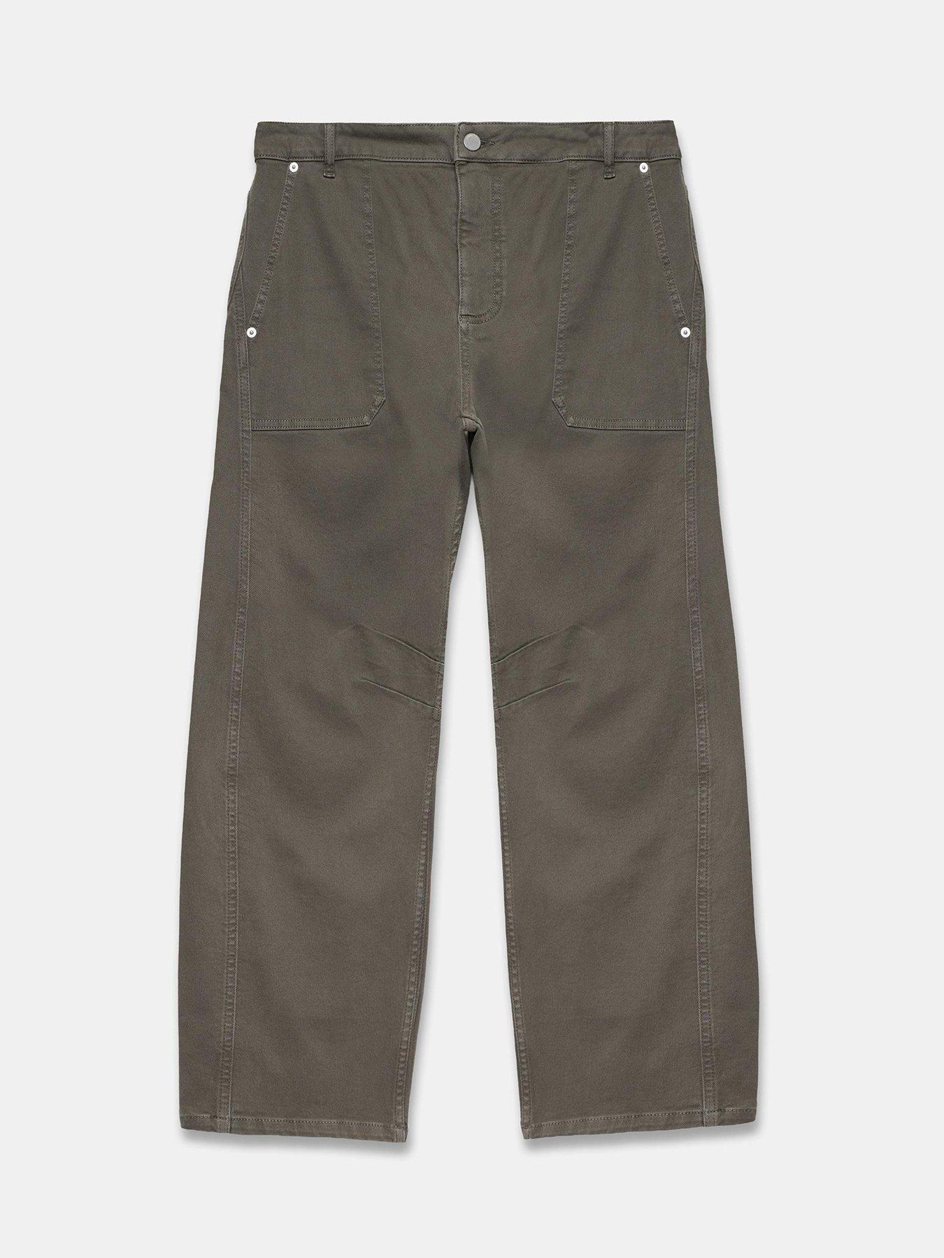 Image 5 of 6 of Mint Velvet Khaki Utility Barrel Jean - Green