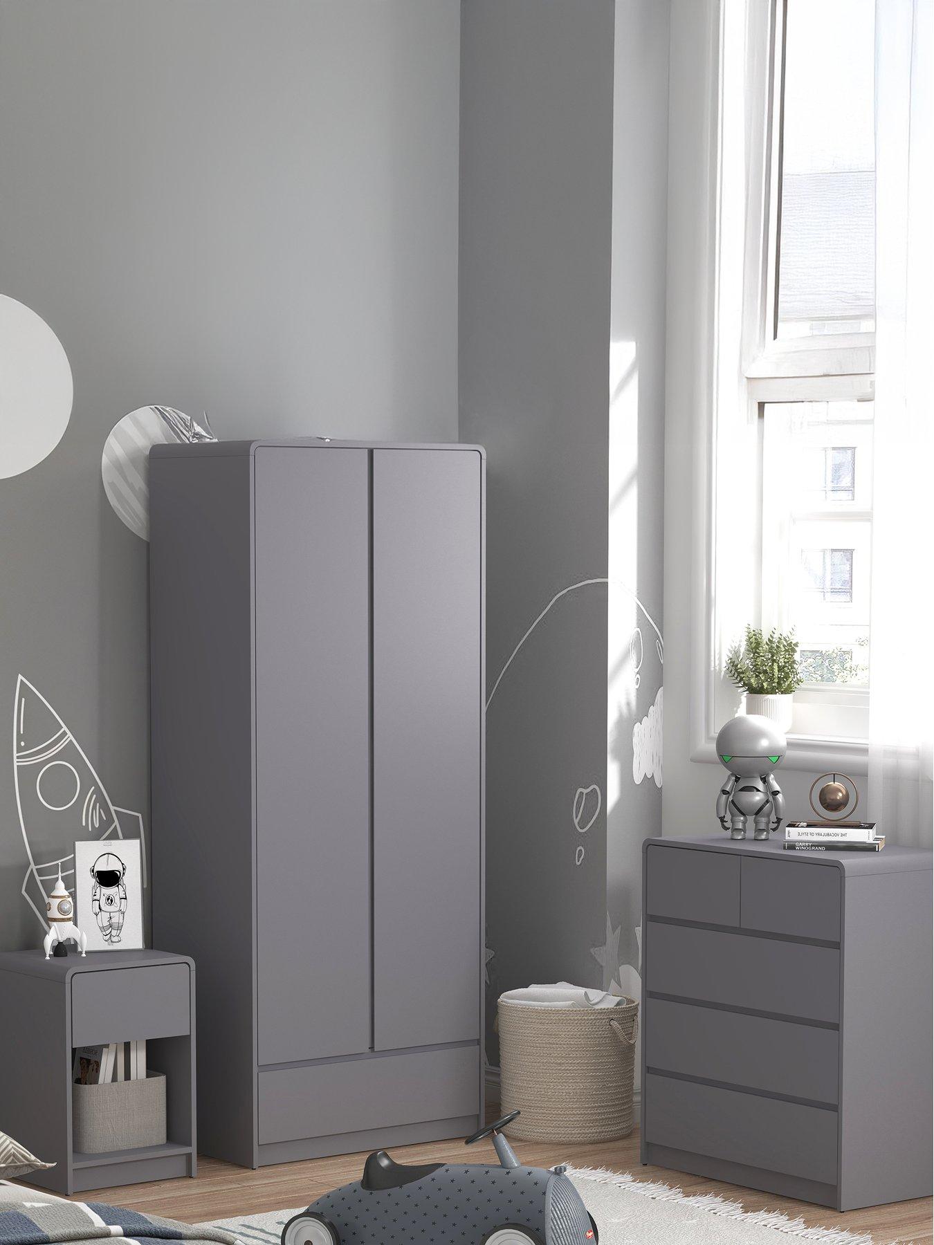 The Very Collection Bailey Kids 2 Door Wardrobe, Chest  &  Bedside Bedroom Package - FSC® Certified