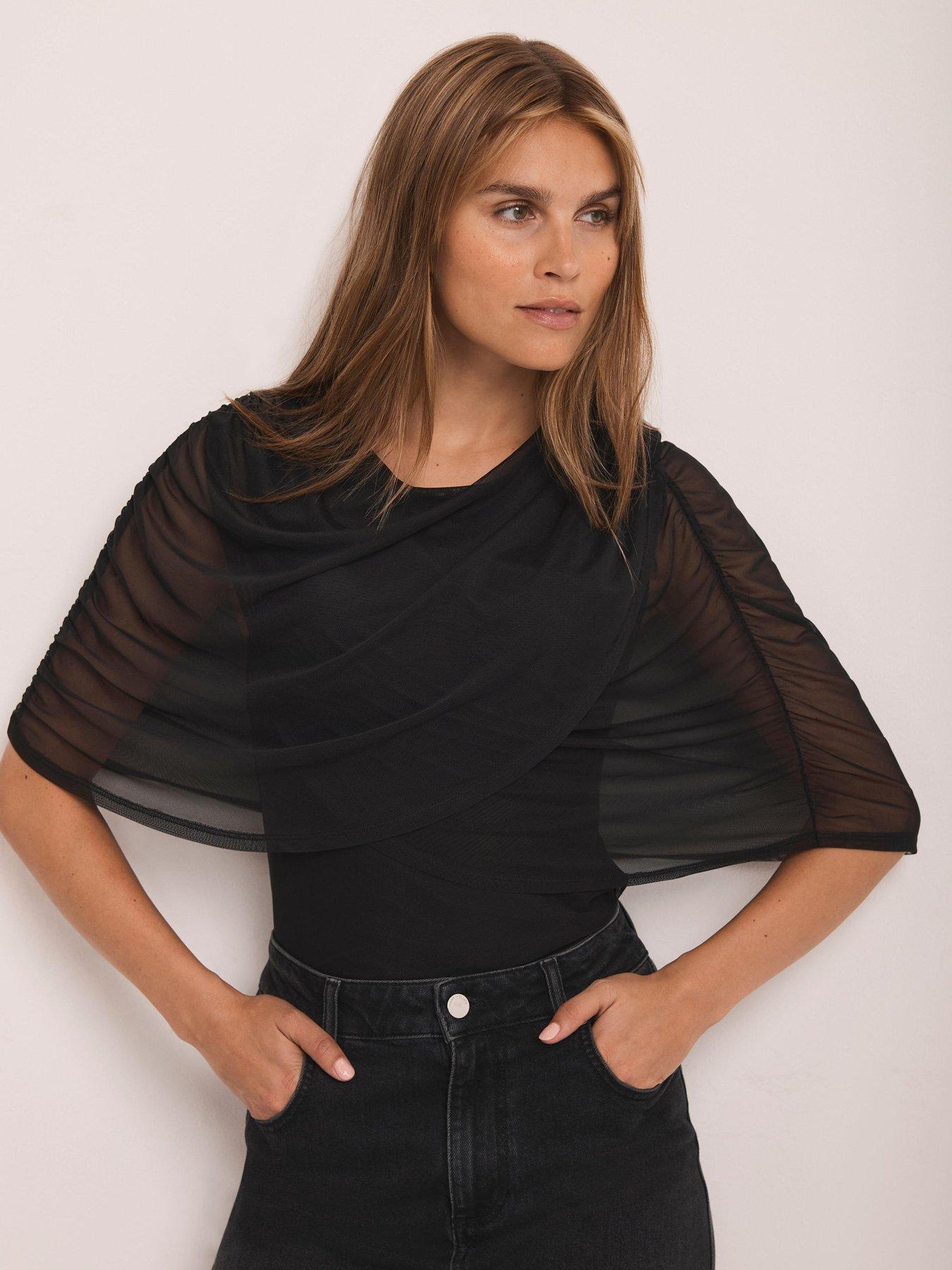 mint-velvet-mesh-cape-top-blackoutfit