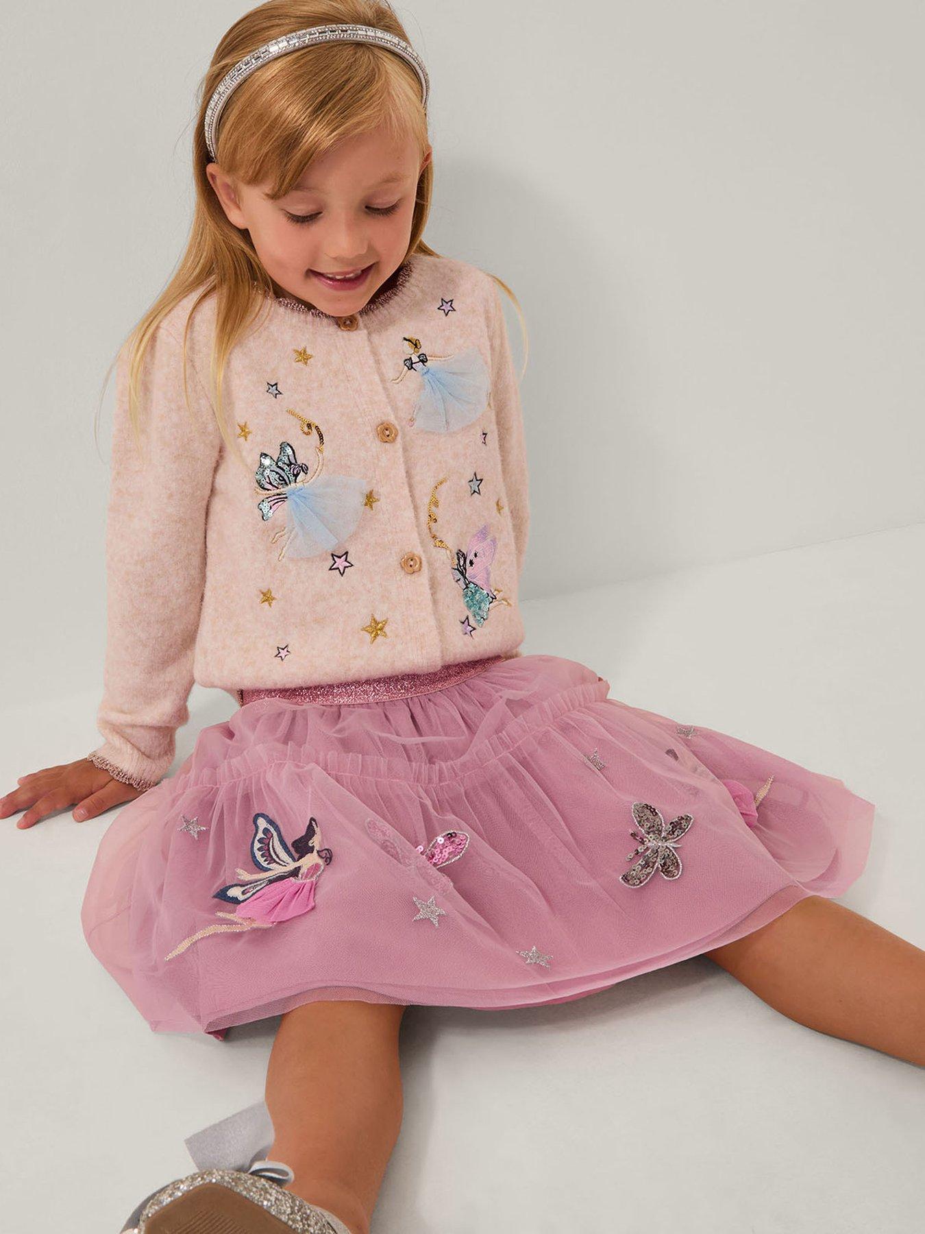 Monsoon Girls Butterfly Fairy Mesh Skirt - Pink