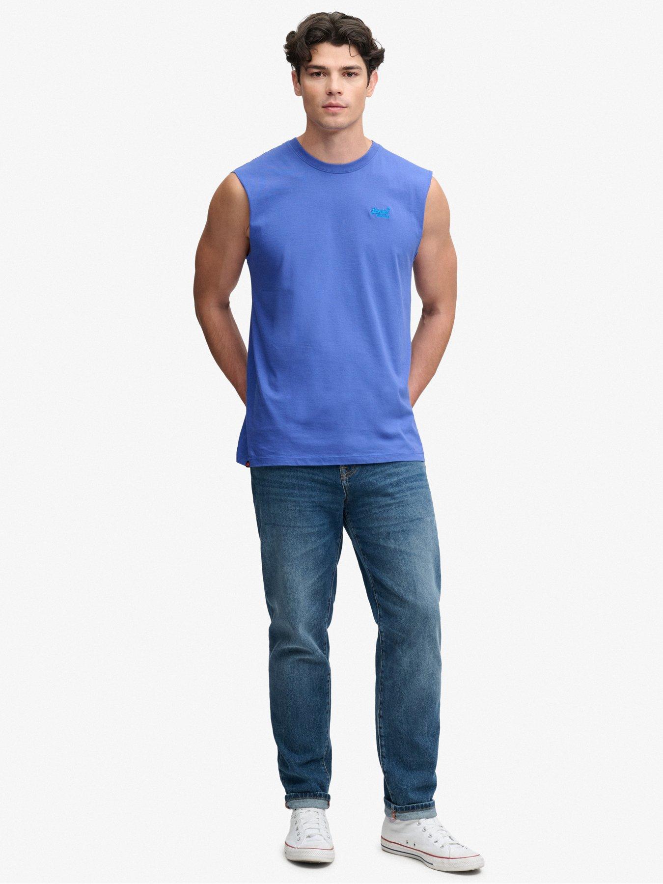 Image 3 of 5 of Superdry Superdry Organic Cotton Essential Logo Vest - Blue