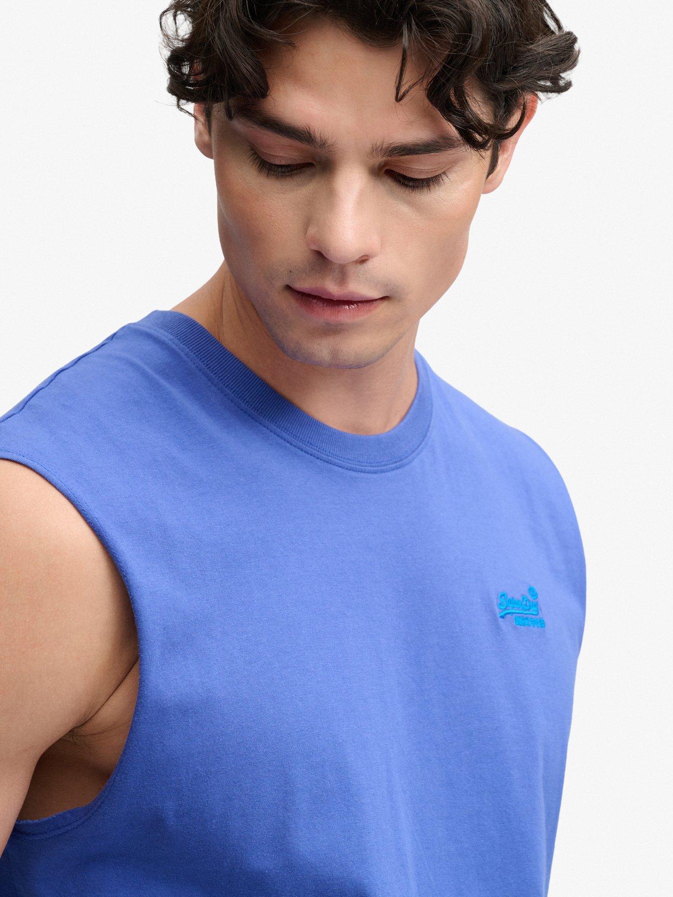 Image 5 of 5 of Superdry Superdry Organic Cotton Essential Logo Vest - Blue