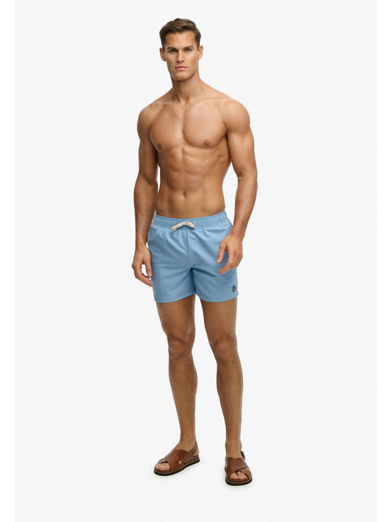 Image 2 of 5 of Superdry Embroidered Logo 15" Swim Shorts - Blue