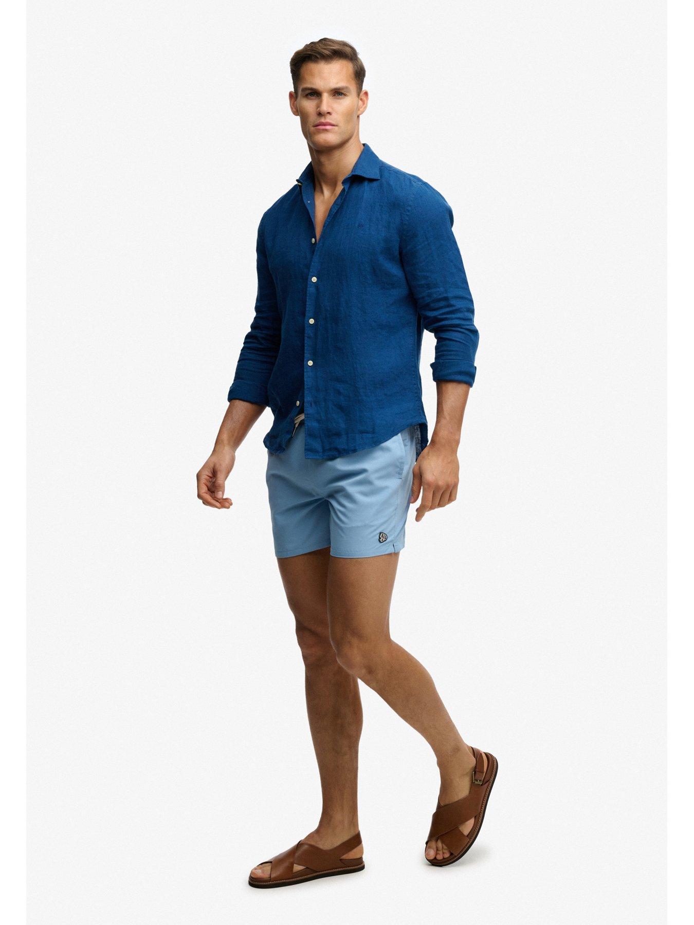 Image 3 of 5 of Superdry Embroidered Logo 15" Swim Shorts - Blue