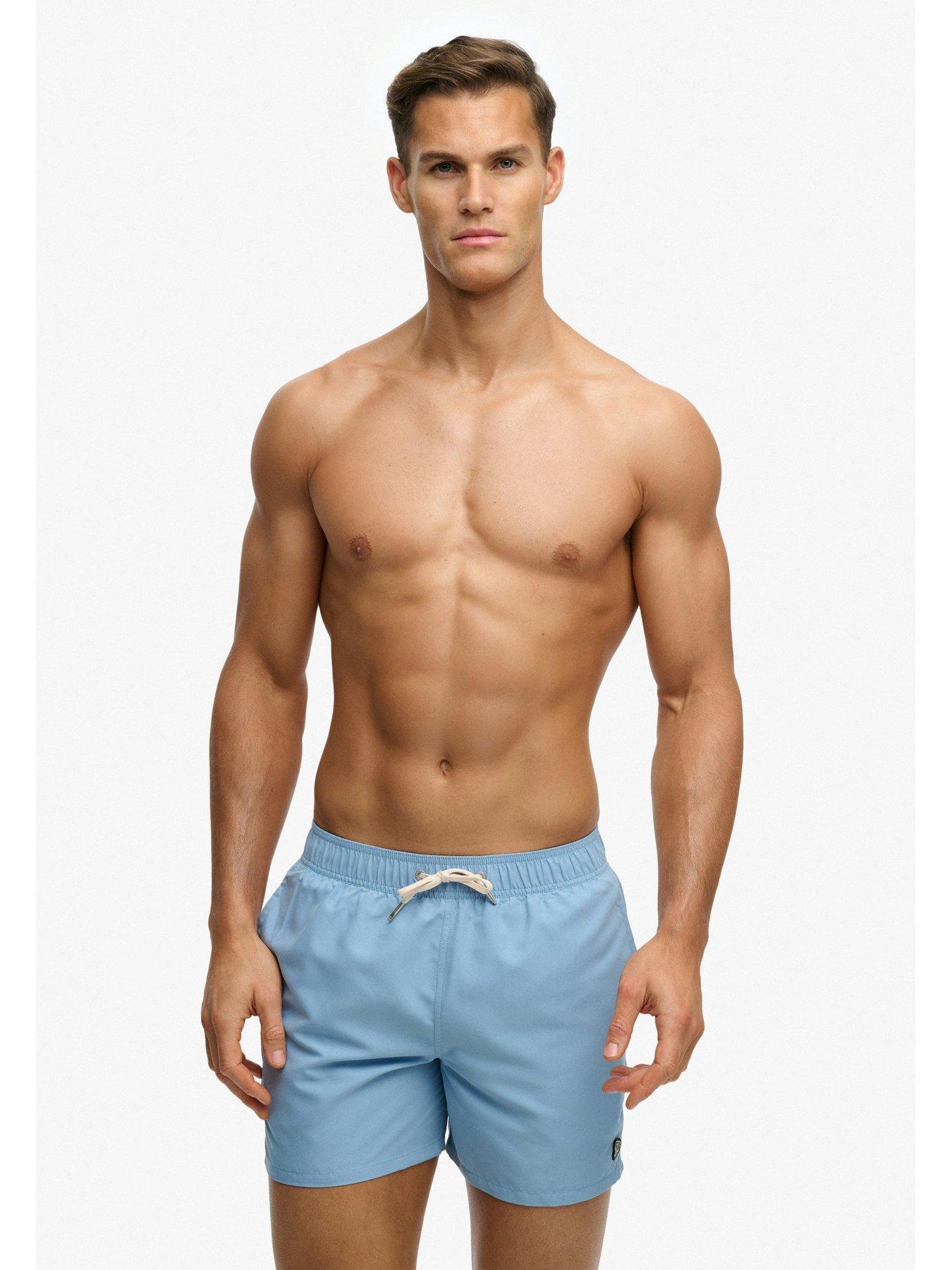 Image 4 of 5 of Superdry Embroidered Logo 15" Swim Shorts - Blue